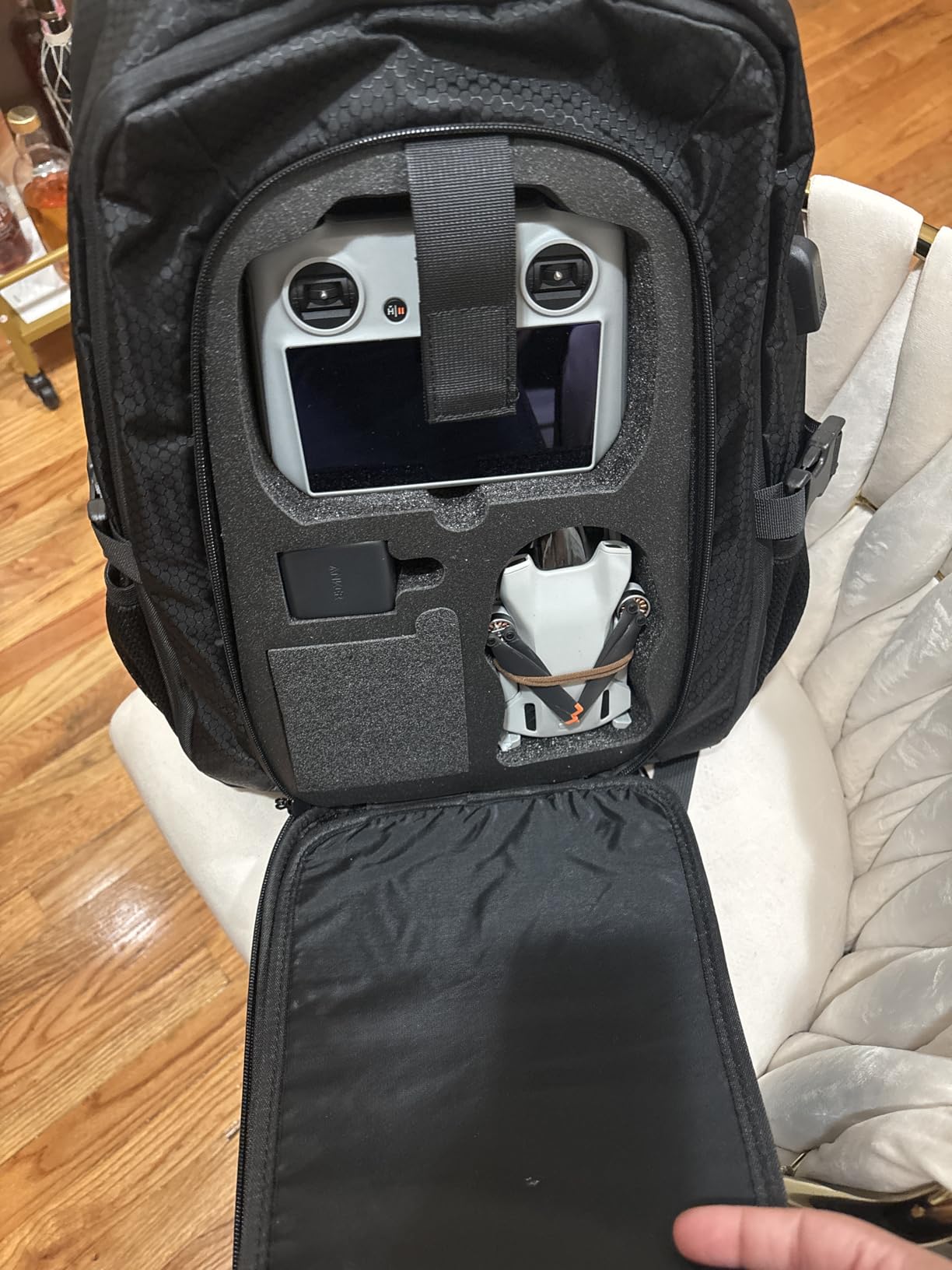 PEKREWS Mini 4 Pro Case, Mini 3/4 Pro Waterproof Hard Carrying Case, Large Drone Bag Fits 15.6 Inch Laptop, Travel Backpack for DJI RC 2/RC/N3/N2/N1 Controller, Fly More Combo and Drone Accessories customer photo 2