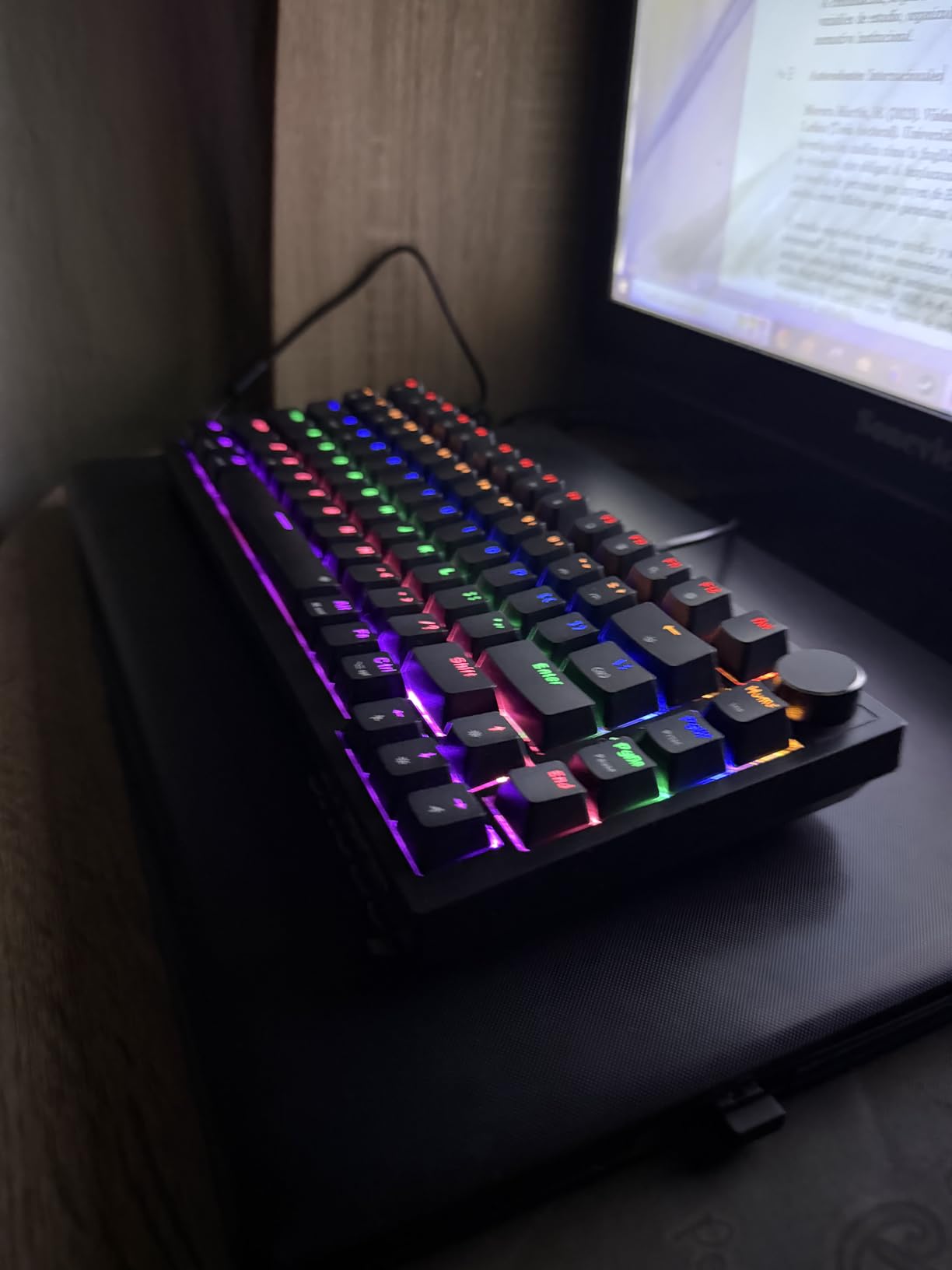 Newmen GM326 75% Percent Mechanical Keyboard, Wired Mini Backlit Hot Swappable Gaming Mechanical Keyboard with Knob, 82 Keys Anti-Ghosting Compact Black Gaming Keyboards for PC Win Mac, Red Switch customer photo 1