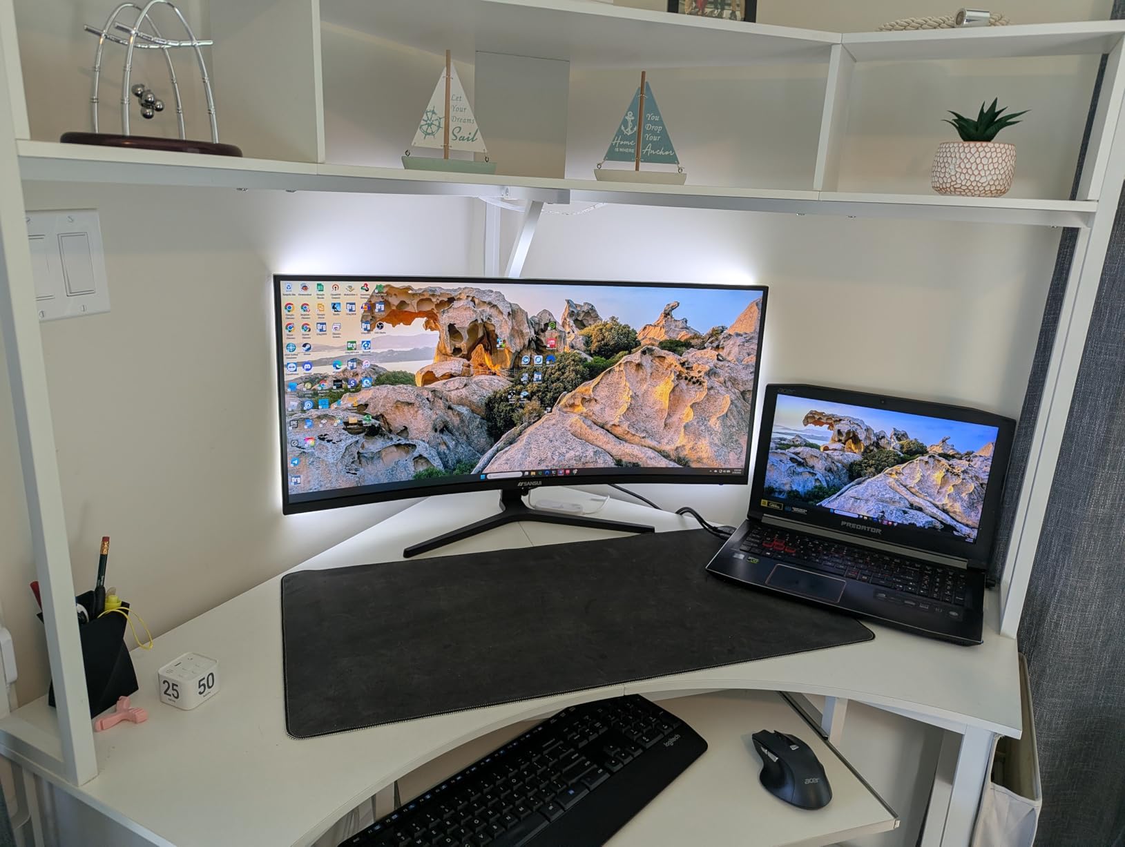SANSUI 34-Inch Curved Gaming Monitor UWQHD 3440 x 1440P Up to 200Hz 165Hz Curved 1500R - PIP/PBP, OD 1ms, HDR, 300nits, sRGB 130%, DCI-P3 97% customer photo 1