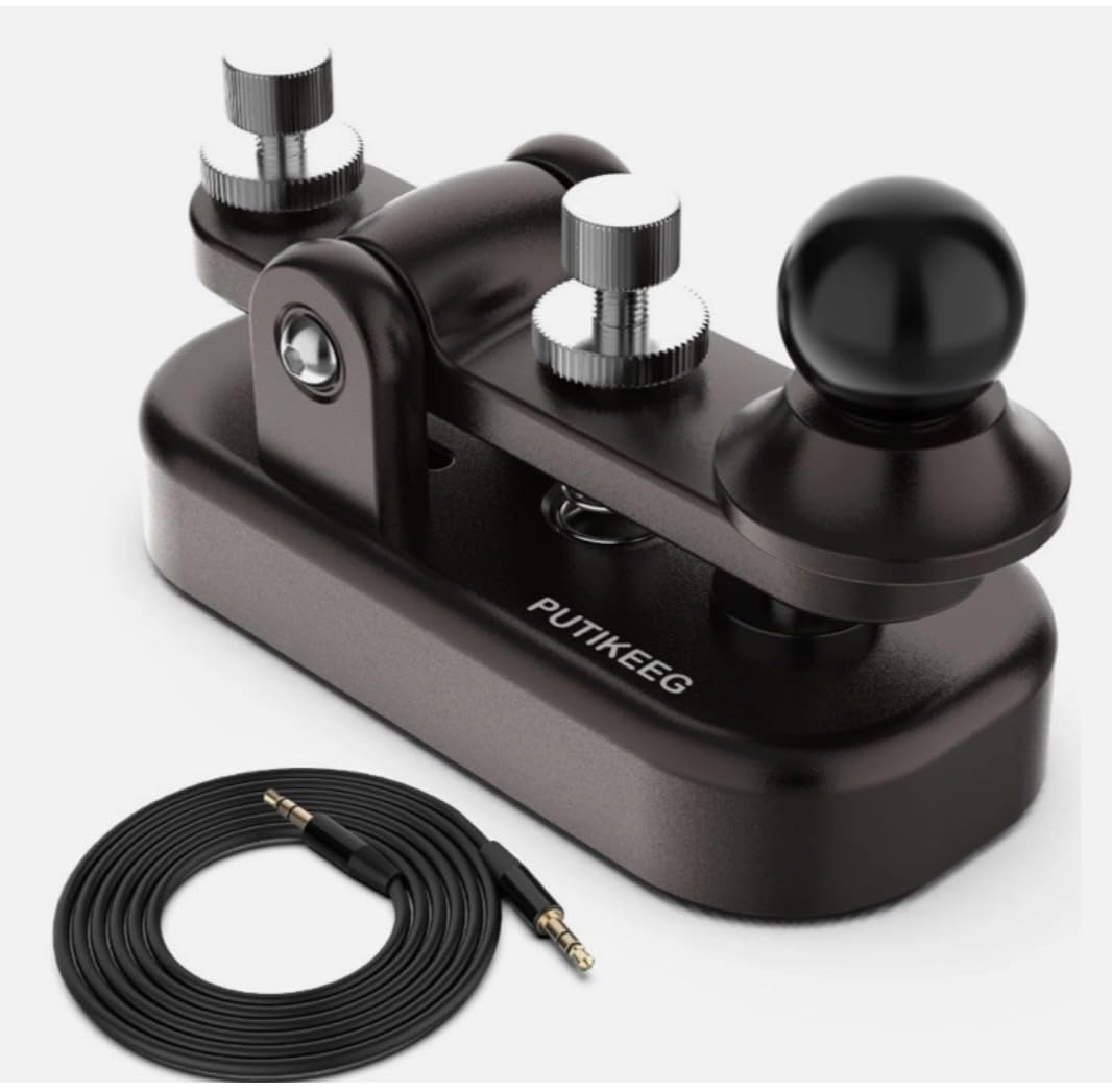 Mini Morse Radio Key CW HAM Send Telegram Double Paddle Morse Code Key with Aluminum Alloy Body Base Gold(S) customer photo 1