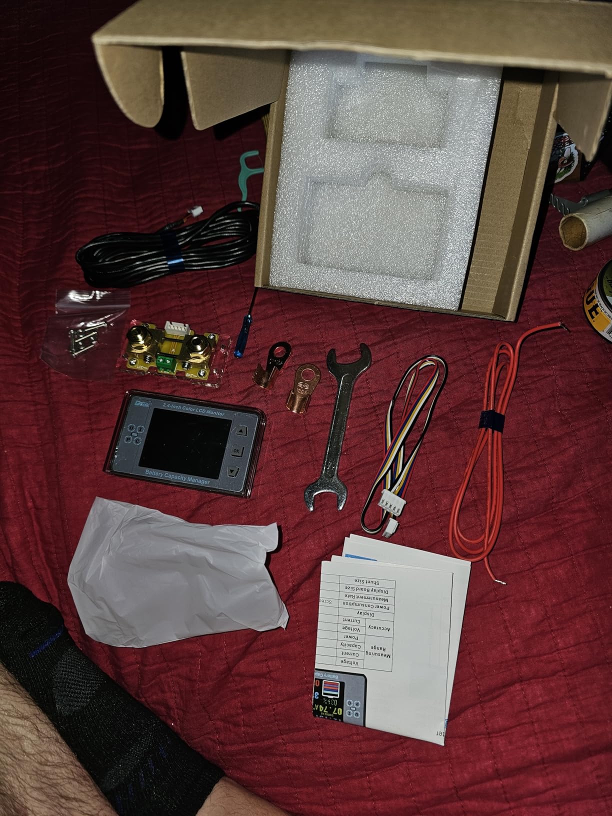 DROK Digital Multimeter, DC 8-100V 100A Battery Monitor 12V 24V 36V 48V 60V Volt Amp Watt Meter, Big Color Screen LCD Display Capacity Time Power Voltmeter Ampmeter for RV Solar Panel Battery Charge customer photo 2