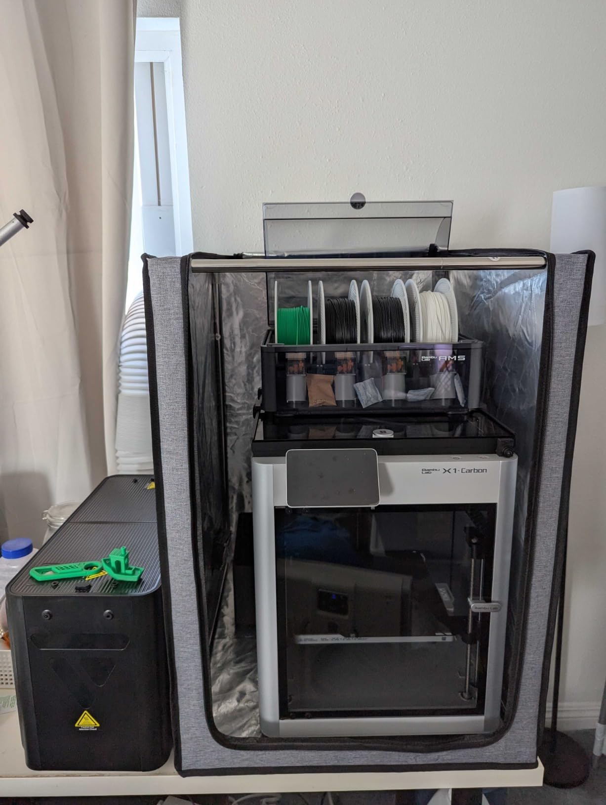 Multifunctional 3D Printer Enclosure w/Adjustable Ventilation Kit Eliminate Odors Tent Cover Compatible with Anycubic Photon Mono, Elegoo Saturn/Mars 3/4 & Creality Halot Series Resin 3D Printer customer photo 1