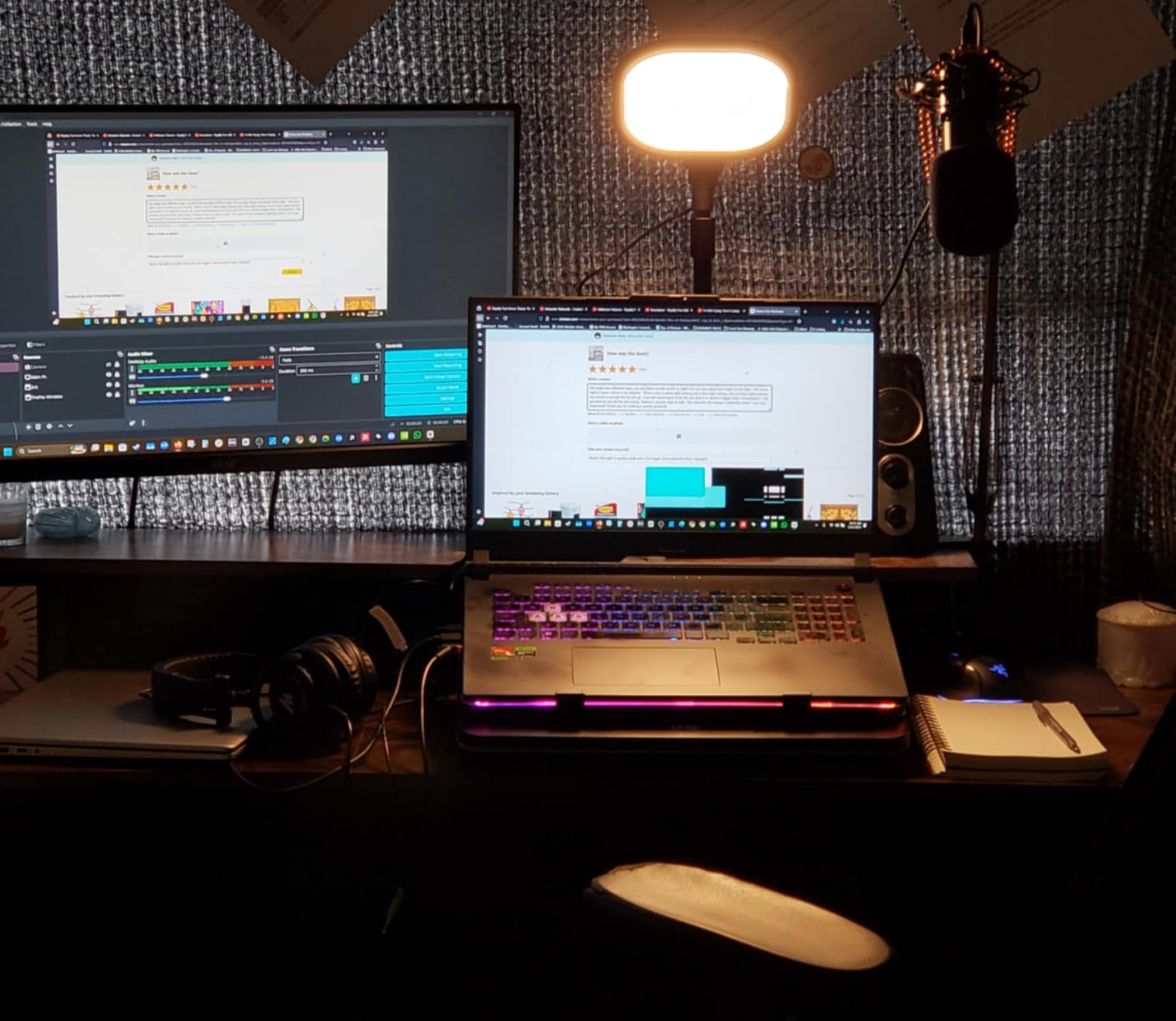 2 Packs Video Conference Lights for Zoom Meeting, LitONES Podcast Lighting Kit for Working from Home Office, Desktop Video Light with Stand and Phone Holder CRI 97.8 customer photo 2