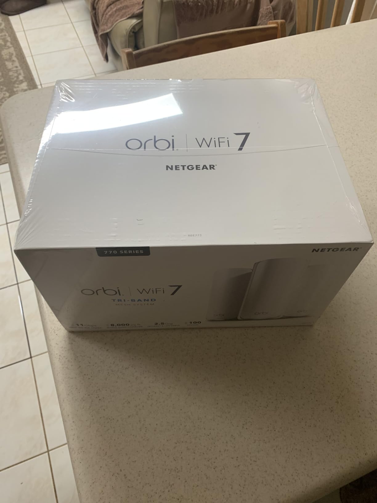 NETGEAR Orbi 770 Series Tri-Band WiFi 7 Mesh Network System (RBE773) - Router + 2 Satellite Extenders, Security Features, Up to 11Gbps, Covers up to 8,000 sq. ft. customer photo 2