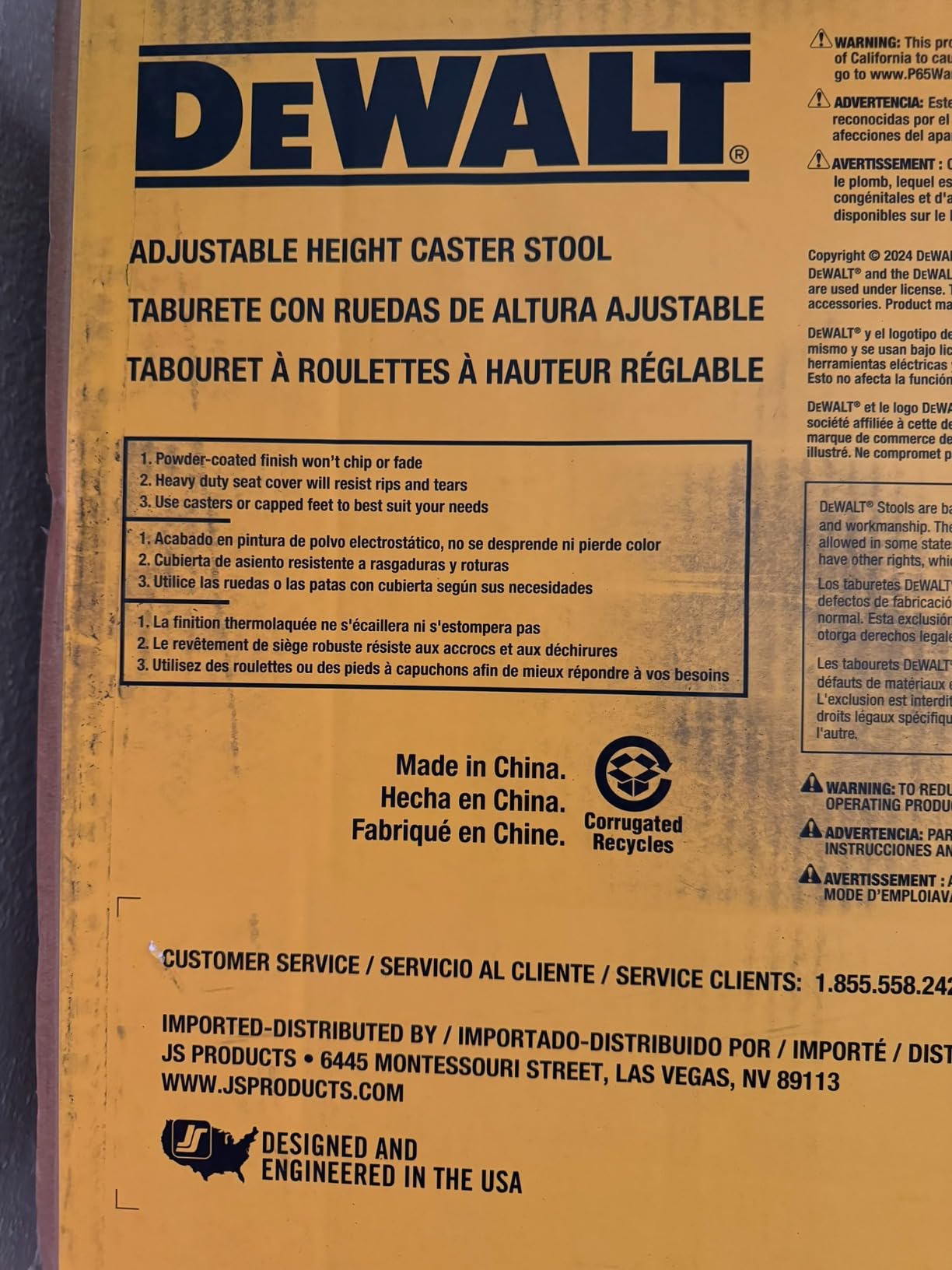 DEWALT Heavy-Duty Metal Rolling Stool for Shop or Garage, Padded 360-degree Swivel Seat, Durable Steel Frame, Adjustable customer photo 2