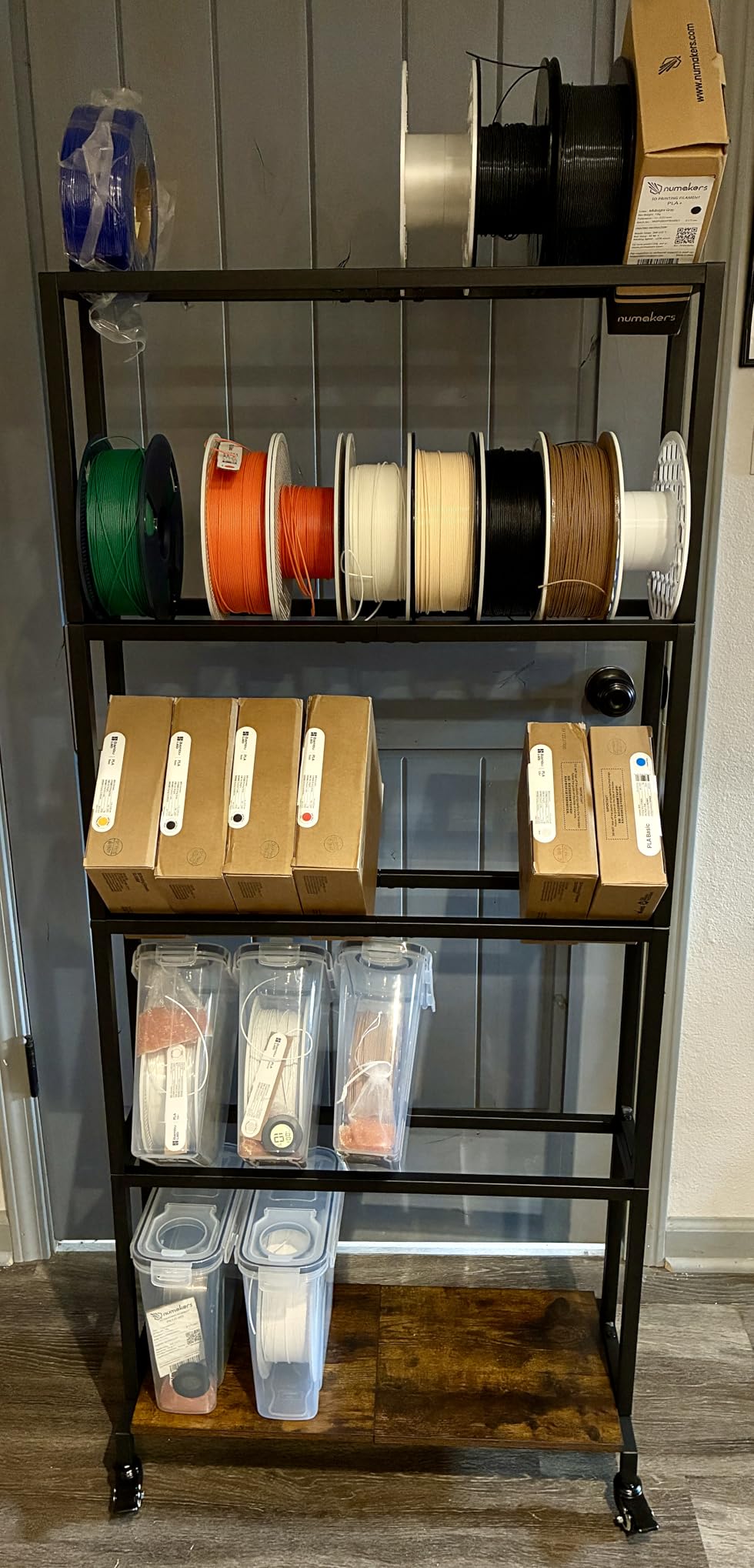3D Printer Filament Storage Rack, 5-Tier 3D Printing Filament Metal Rack for Filament Spools PLA/ABS/TPU/Nylon, Large Capacity Heavy Duty Filament Spool Holder for 3D Printing Studio, Workshop customer photo 2
