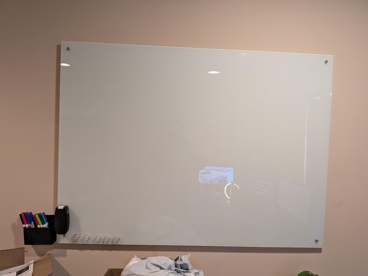 Magnetic Glass Whiteboard 6'x4', 72