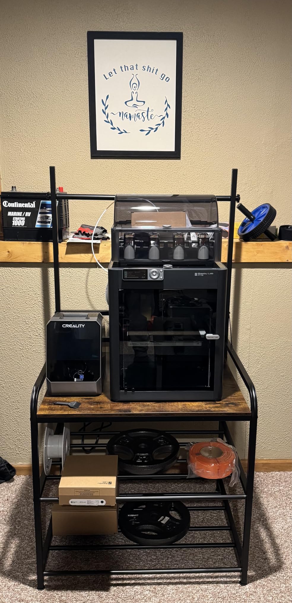 AHOWPD 3D Printer Rack Filaments Storage - Rolling 3d Printing Stand Filament Organizer, Spools Holder Racks Cart with Wheels, Heavy Duty Shelf Hold Spool PLA, ABS, PETG for Garage Office Workshop customer photo 1