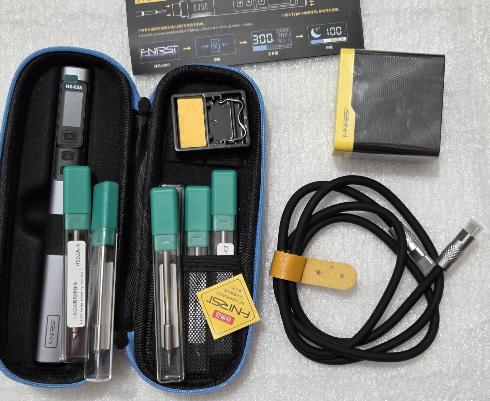 FNIRSI HS-02A 100W Portable Corded Soldering Iron Kit, 3S Fast Heating, 212-842°F, Pre-set 3 Groups Temperature, 6 F245 Soldering Tips, Smart Digital Soldering Iron Pen Tool for Electronics Repair customer photo 2