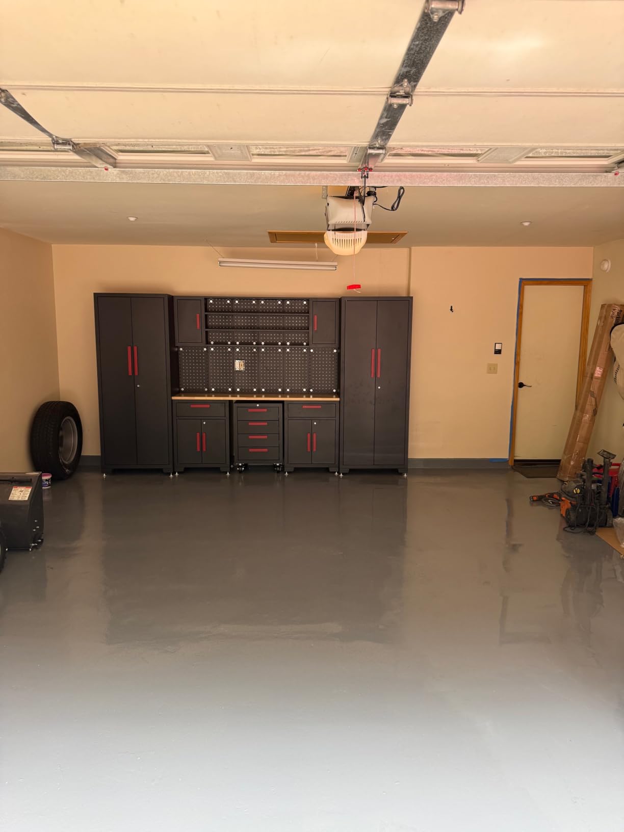 Torin Garage Storage Cabinets System, 8-Pcs Workshop Cabinet Set in Black, Included Steel Cabinets Drawers Rolling Chest and Pegboard,Locked Garage Storage Cabinet customer photo 1