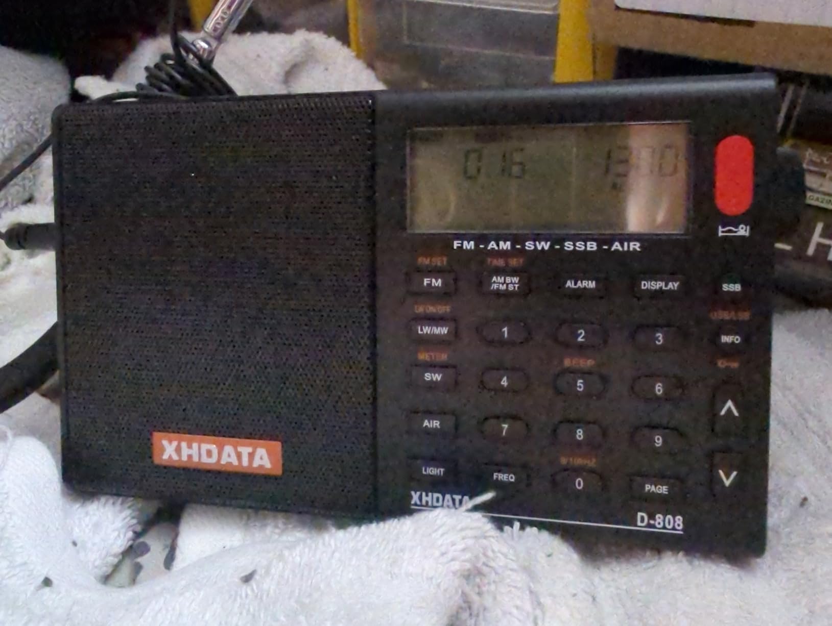 XHDATA D808 Portable AM FM SW LW Air Band Shortwave Radio SSB RDS Multi Band Digital Radio Speaker with LCD Display Alarm Clock External Antenna (Black) customer photo 1