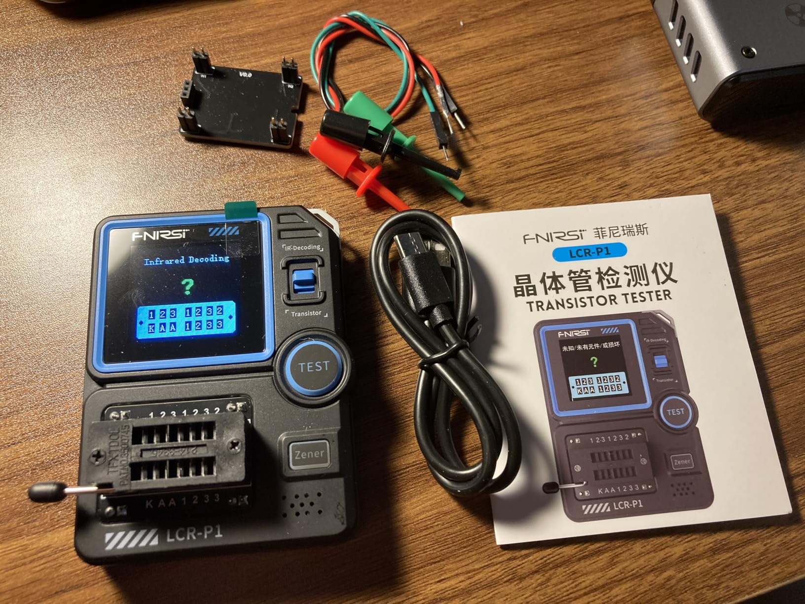 FNIRSI LCR-P1 Transistor Tester, Mosfet Transistor Capacitor Tester, SMD Electronic Component Tester, Diode Triode Zener Diode Resistance Inductance Battery Test LCR Meter MOS PNP NPN ESR Meter customer photo 1