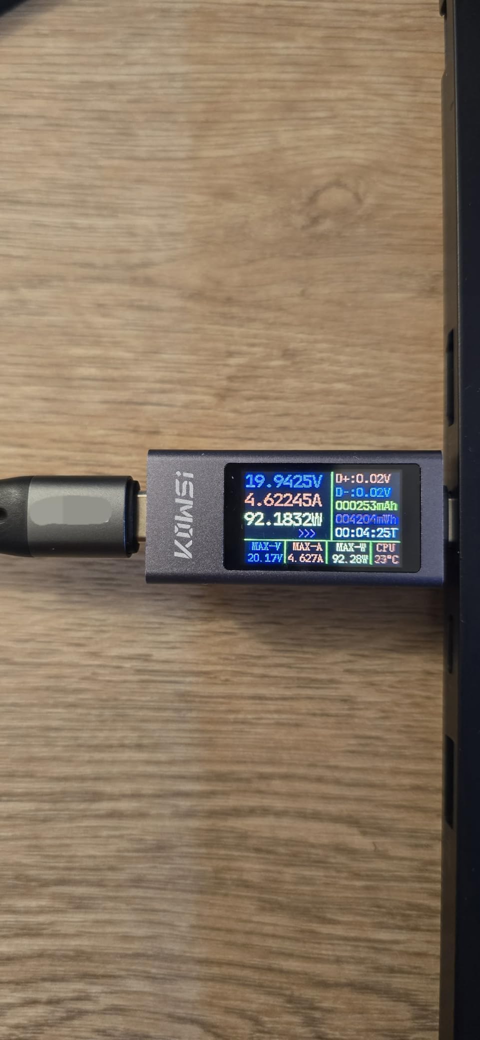 USB C Tester Power Meter, 4-30V 0-12A Type-C PD Tester Digital Multimeter, Voltage and Current Tester Meter Voltmeter, Power Bank Capacity USB Cable Charger Detector (KWS-2303C) customer photo 1