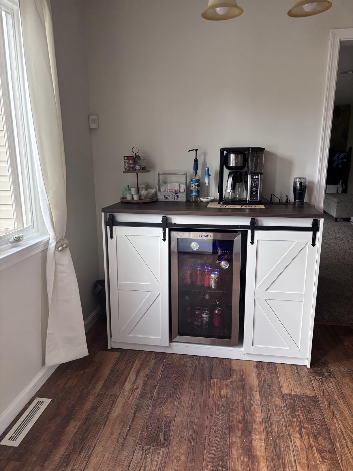 EUHOMY 18L Beverage Refrigerator Cooler, 24 Cans Mini Fridge with Quiet Compressor, Countertop Small Fridge with 40°F-61°F Digital Temperature Control, LED Light for Home, Bar, Office customer photo 2