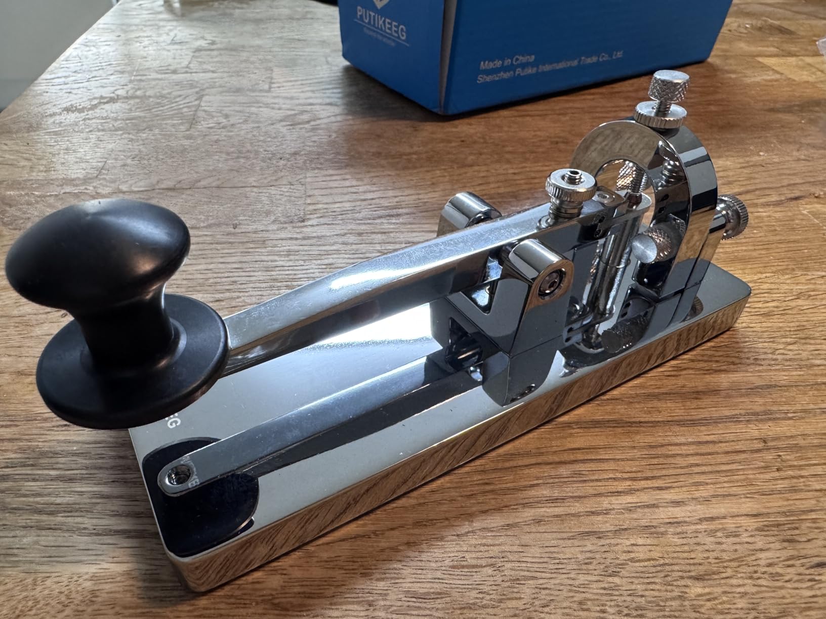 CW Telegraph - Heavy Duty Stainless Steel Classical Morse Code Key, Shortwave Radio Ham Send Telegram Practice Oscillator Straight Key (Gold) customer photo 1
