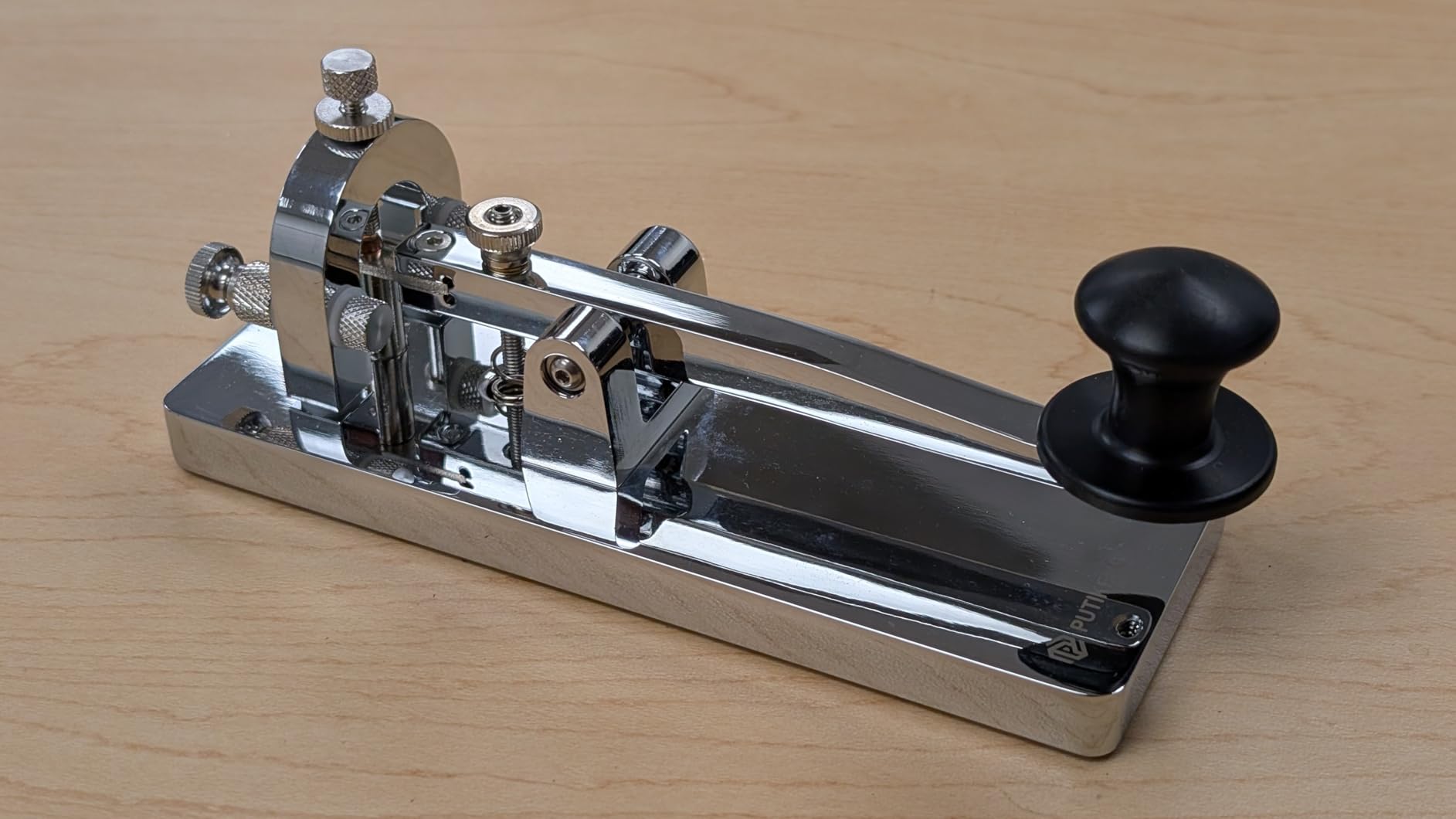 CW Telegraph - Heavy Duty Stainless Steel Classical Morse Code Key, Shortwave Radio Ham Send Telegram Practice Oscillator Straight Key (Gold) customer photo 2
