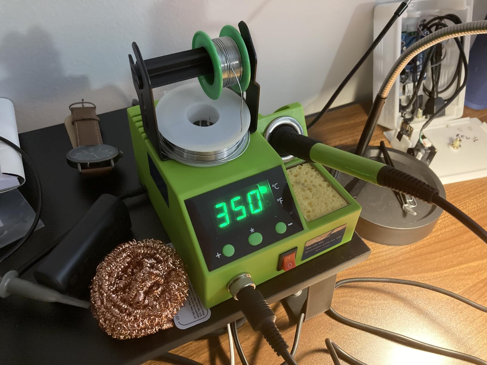 Soldering Station, 100W Digital Display Soldering Iron Station Kit with 2 Helping Hands, 356°F - 896°F, Auto Sleep, °C/°F Conversion, Solder Wire, Tips, Stand, Pump, Tweezers, Tip Cleaner customer photo 1