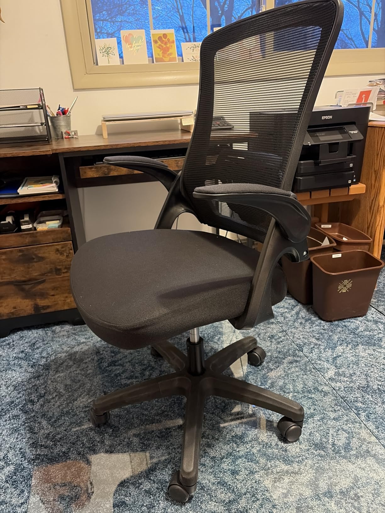 NEO CHAIR Office Desk Gaming Chair Computer High Back Mesh Seat with Rolling Wheels Ergonomic Adjustable Comfy Flip-up Armrests Lumbar Support customer photo 2