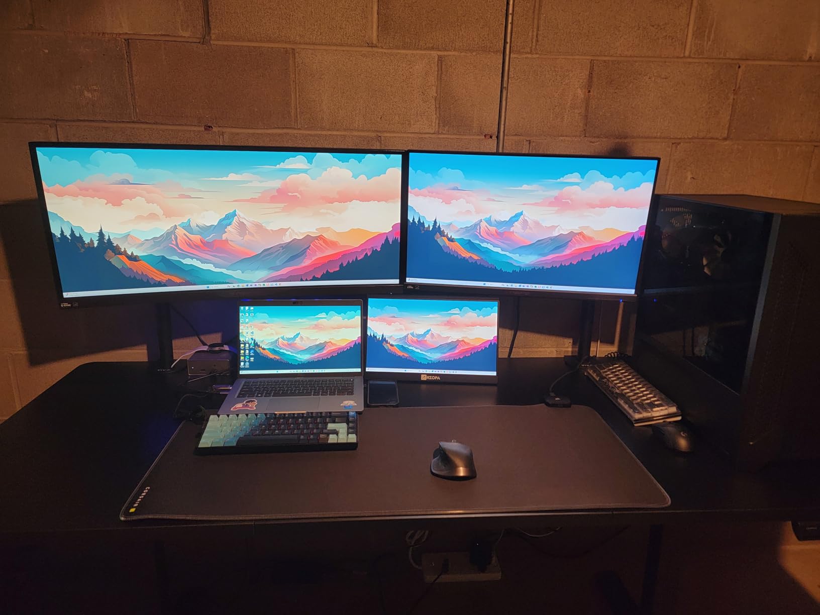 HUANUO 71 x 30 inch Electric Standing Desk, Powerful Brushless Motor Large Height Adjustable Table, 4 Memory Preset Sit Stand Up Desk, Home Office Computer Table with Thick T-Shaped Frame customer photo 1