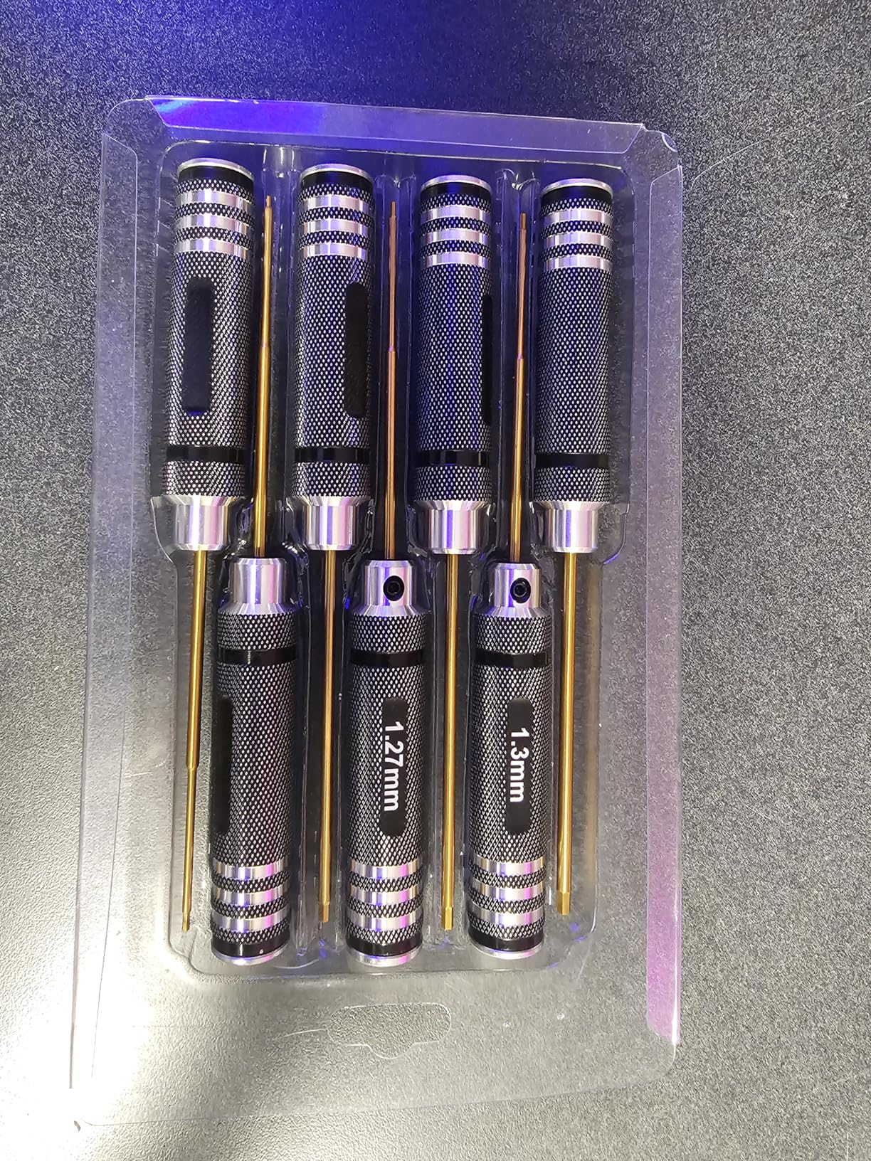 Hex Driver Set Hex Allen Screwdriver Kit 0.9mm 1.27mm 1.3mm 1.5mm 2.0mm 2.5mm 3.0mm Allen Wrench Set Titanium Hexagon Screwdriver RC Tools Kit for RC Car Drone Multi-Axis Helicopter Models(7pcs) customer photo 2