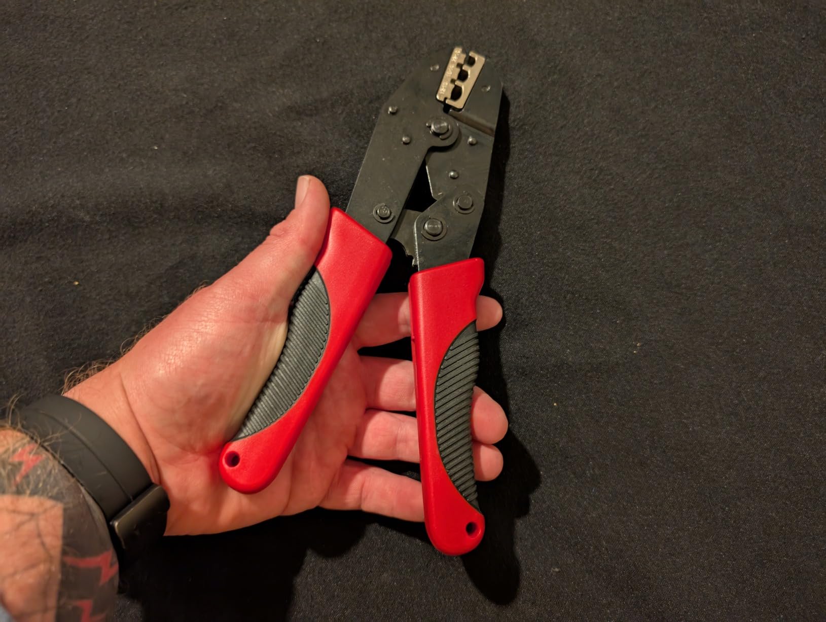 Plustool Crimping Tool for Insulated Electrical Connectors AWG 22-10 - Ratcheting Wire Terminal Crimper - Crimping Pliers - Crimper Tool Electrical - Crimp Tool customer photo 1