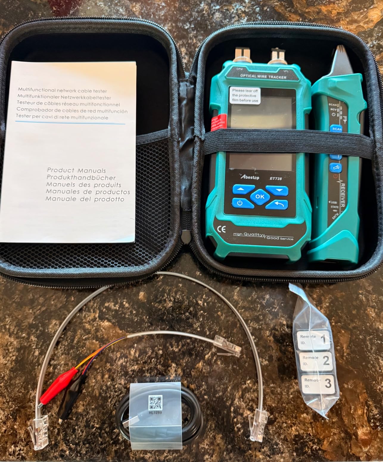 Network Cable Tester, ET738 Abestop 2 in 1 Cable Tester with Digital Multimeter Functions Design of 6dBm to 70dBm Optical Power Meter with 3.2