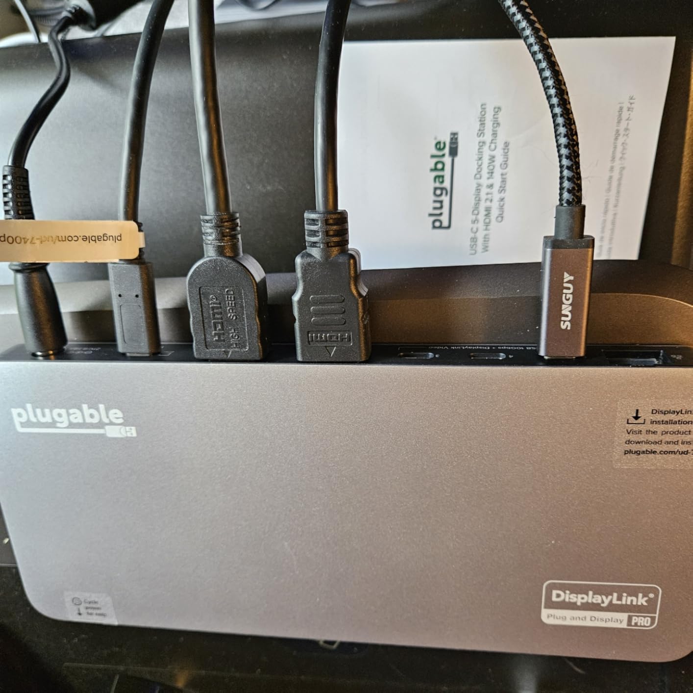 Plugable USB-C Docking Station 5 Monitors, 140W DisplayLink Dock Connects up to Five 4K Displays for MacBook Windows Thunderbolt 4 Laptops, 2X HDMI, 3X USBC 2.5Gbps Ethernet, DL7400 customer photo 2