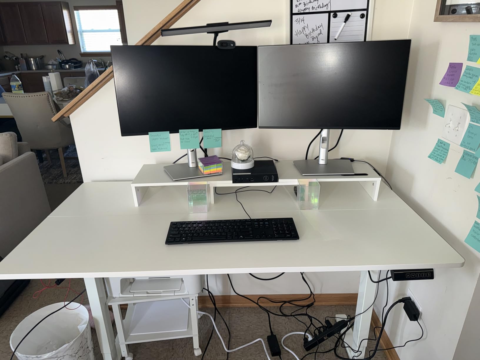 DEVAISE Standing Desk with Drawers, Whole-Piece Glass Adjustable Height Desk, 48 Inch Electric Stand Up Desk customer photo 1