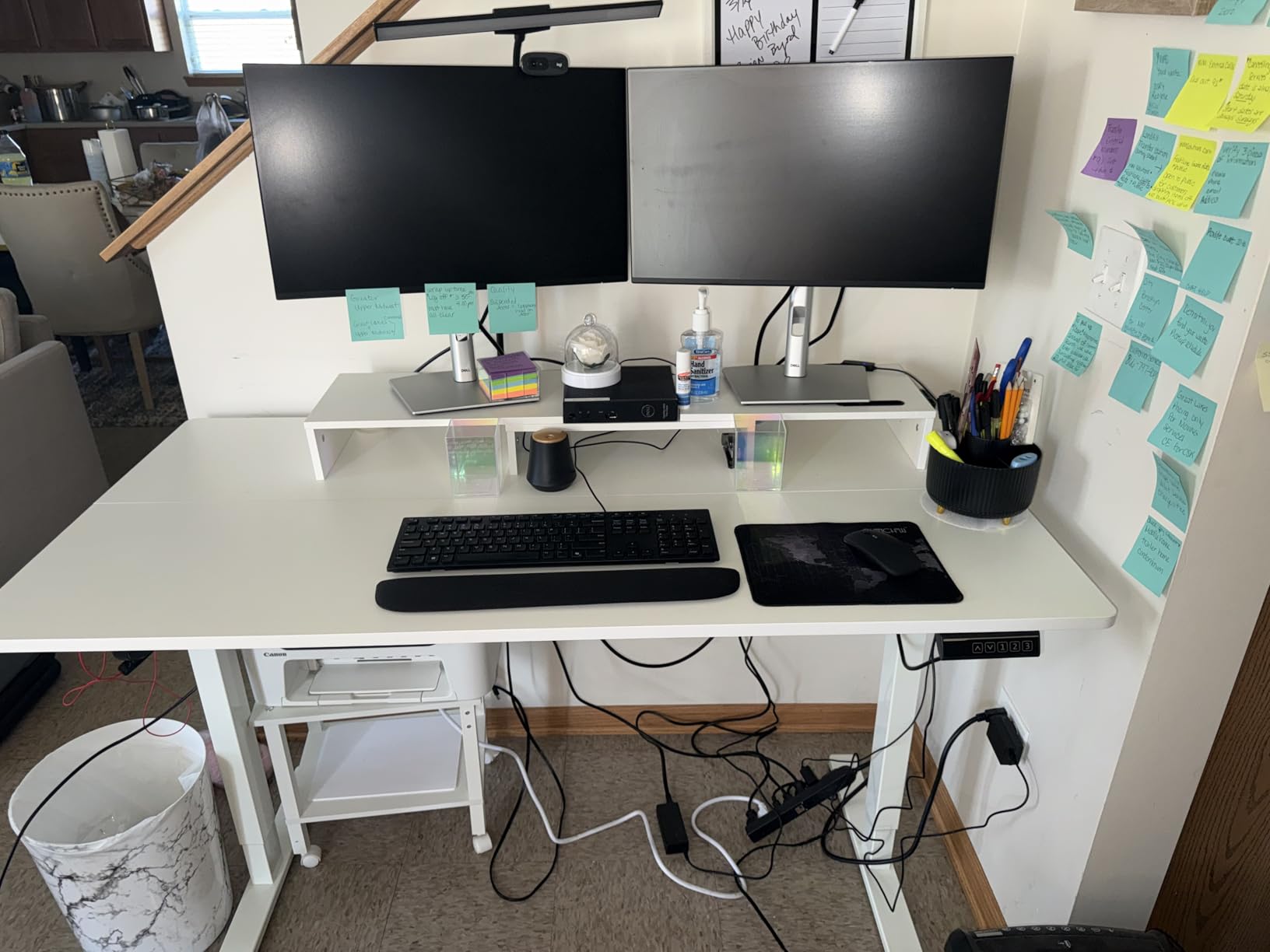 DEVAISE Standing Desk with Drawers, Whole-Piece Glass Adjustable Height Desk, 48 Inch Electric Stand Up Desk customer photo 2
