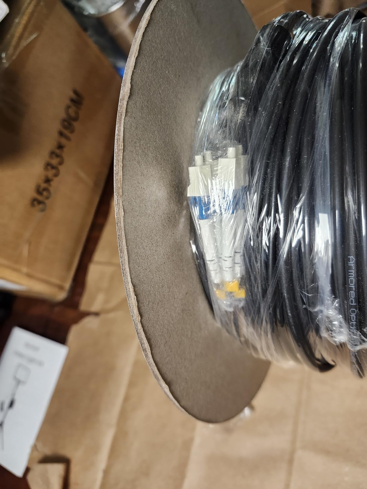 100M/328FT LC to LC Armored Outdoor Fiber Optic Cable, Single Mode Duplex 9/125μm SMF Fiber Patch Cord, OS1/OS2 Compatible, Black LSZH Jacket, Uniboot Jumper for FTTH, Data Center, Long-Distance Use customer photo 2