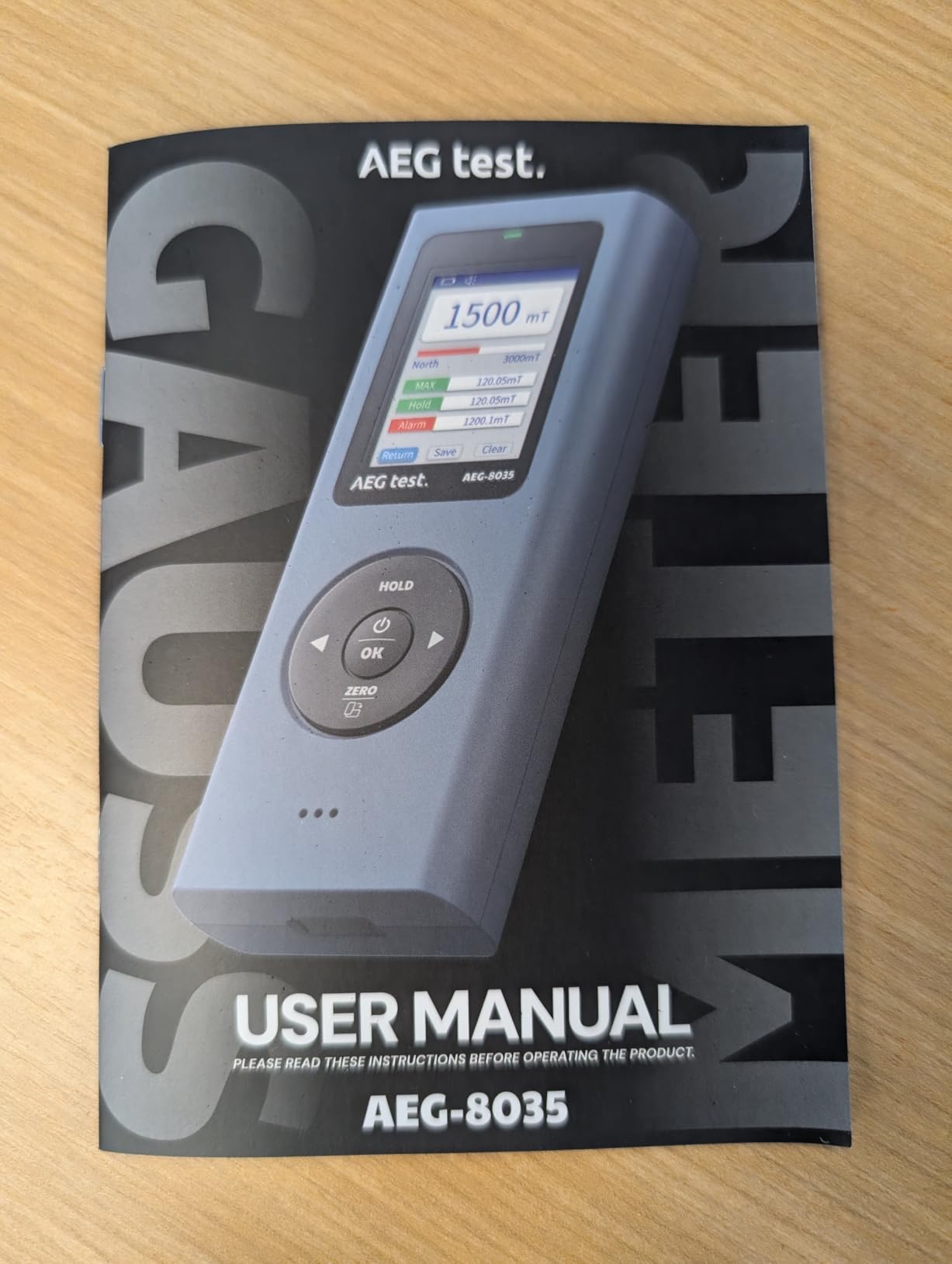 8103 Gauss Meter, Rechargeable Tesla Meter 0-2500mT, Transverse Probe, Magnetometer with Data Logging and Alarm, Magnetic Field Strength and Pole Tester, ±5% Accuracy for Factories, Workshops customer photo 1
