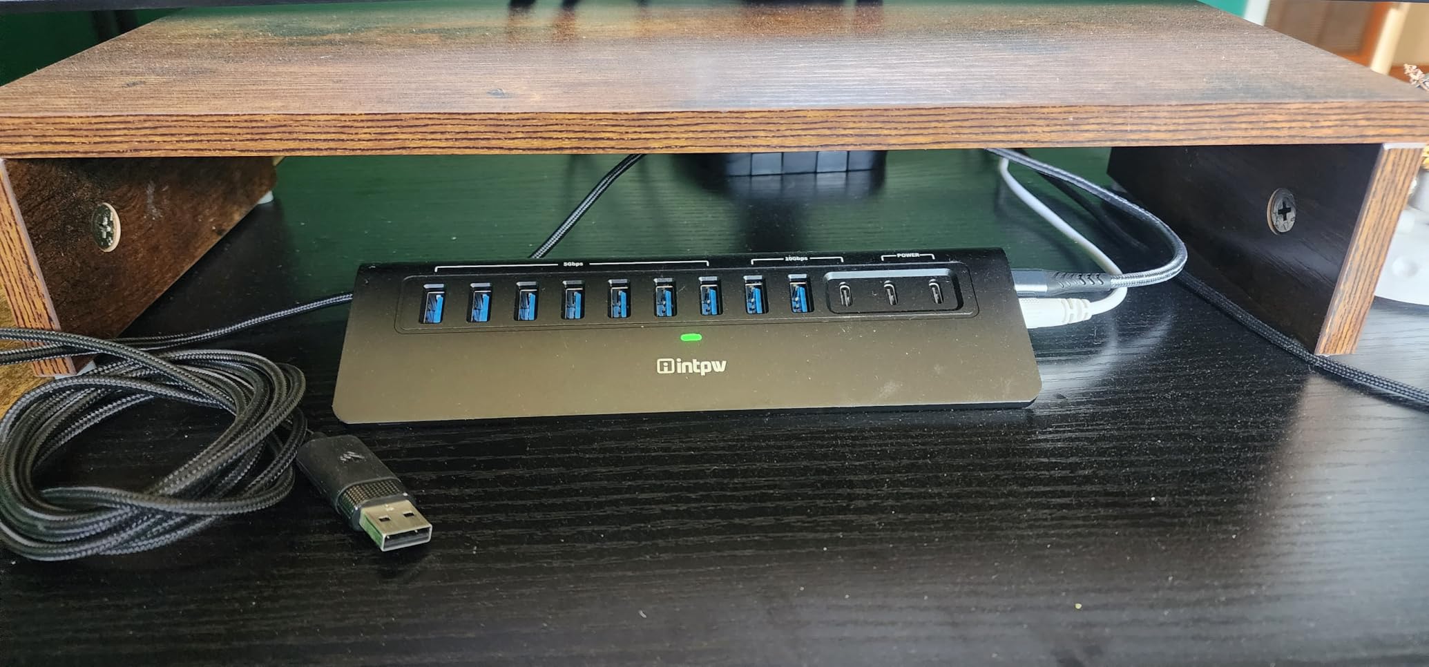 Powered USB Hub 10Gbps, intpw 9-Port USB 3.2 Hub, USB C Hub with USB A/USB C 3.2, 4 USB 3.0, 2 PD 45W Charging Ports, 65W Power Adapter customer photo 2