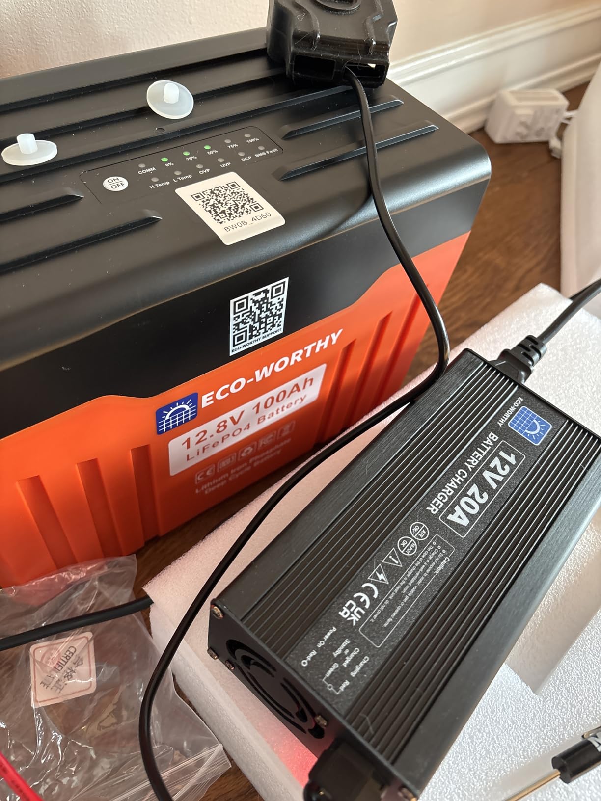 ECO-WORTHY 12V 100AH LiFePO4 Lithium Battery with SOC Display, Upgrade 2.0 with built-in Bluetooth, 100A BMS with Low-Temp Protection customer photo 1