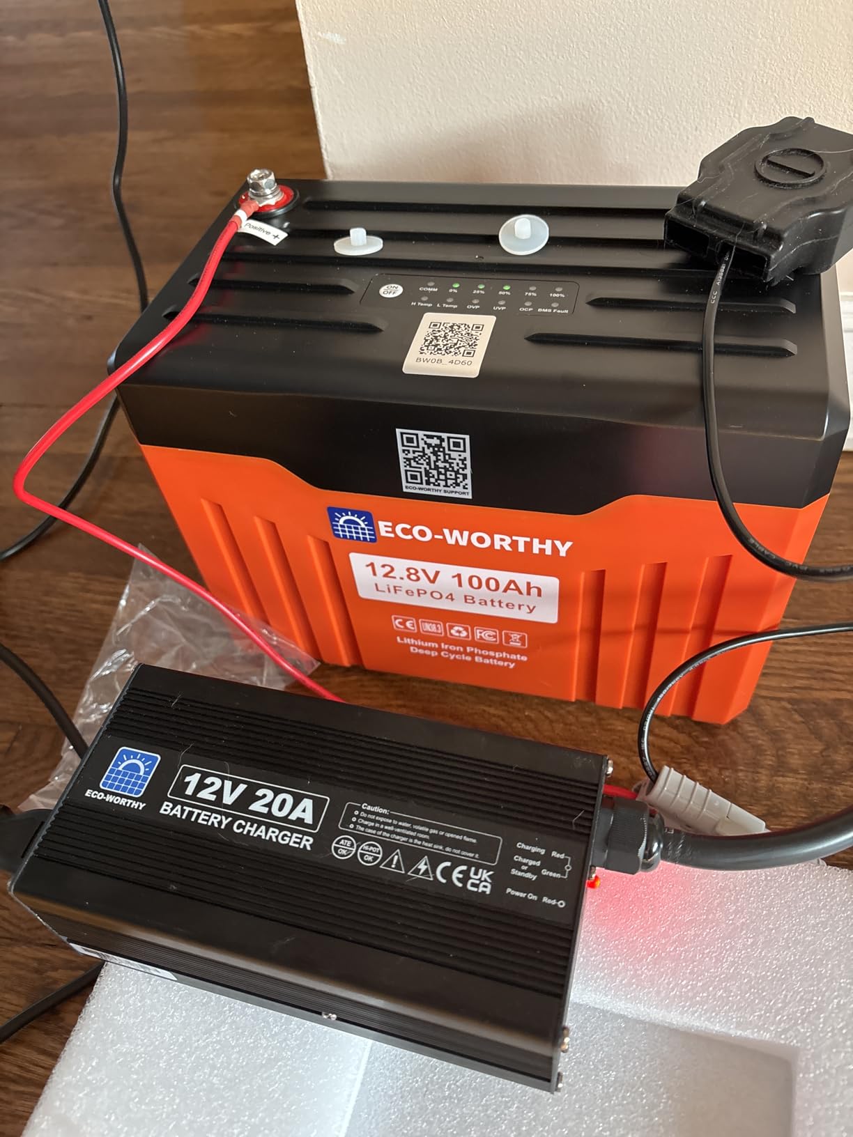 ECO-WORTHY 12V 100AH LiFePO4 Lithium Battery with SOC Display, Upgrade 2.0 with built-in Bluetooth, 100A BMS with Low-Temp Protection customer photo 2