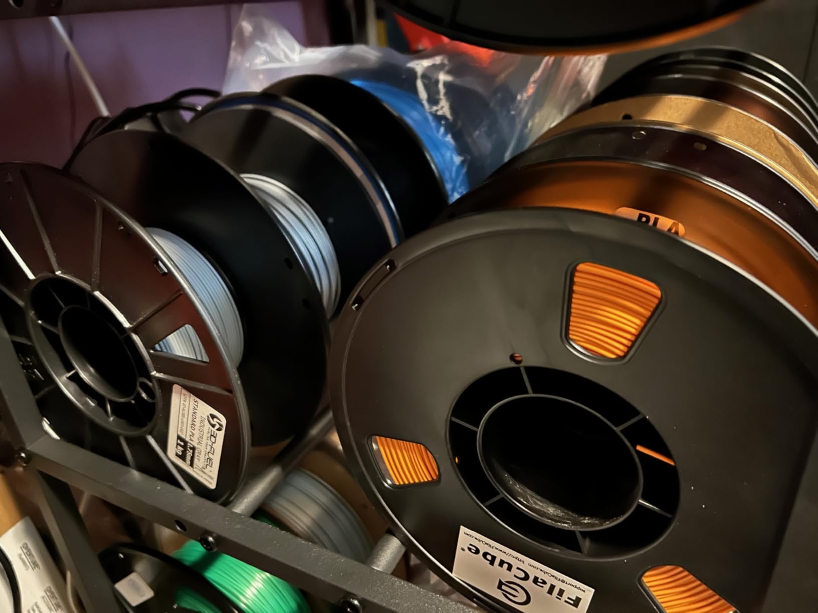 3D Printer Filament Storage Rack,Rolling Filament Spool Holders with Wheels,3-Tier Heavy Duty 3D Filament Storage Rack for PLA/ABS/TPU/Nylon,Filaments Organzied for Home,Office Workshop,Studio customer photo 2