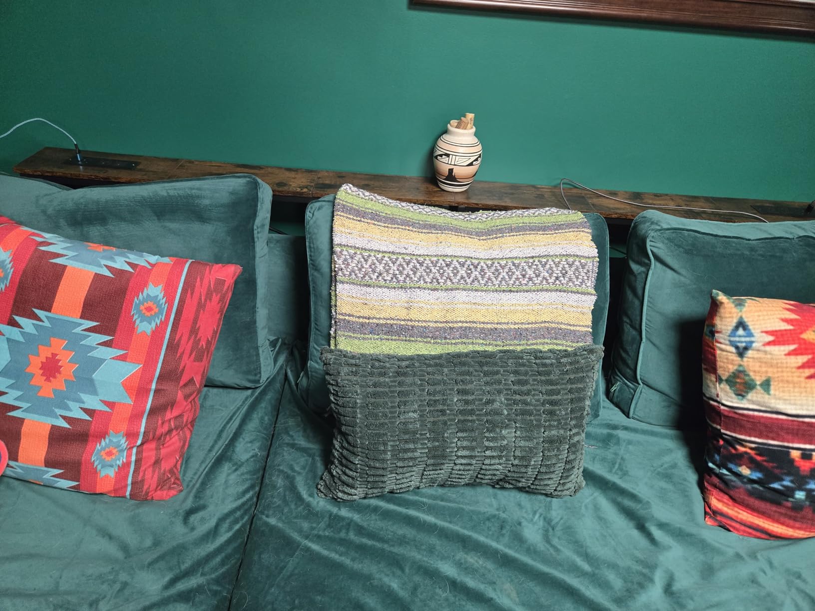 SUPERJARE 78.8 inch Narrow Console Table with Outlet, Sofa Tables, Behind Couch Table, Long Entryway Tables with Charging Station, for Living Room, Rustic Brown customer photo 2