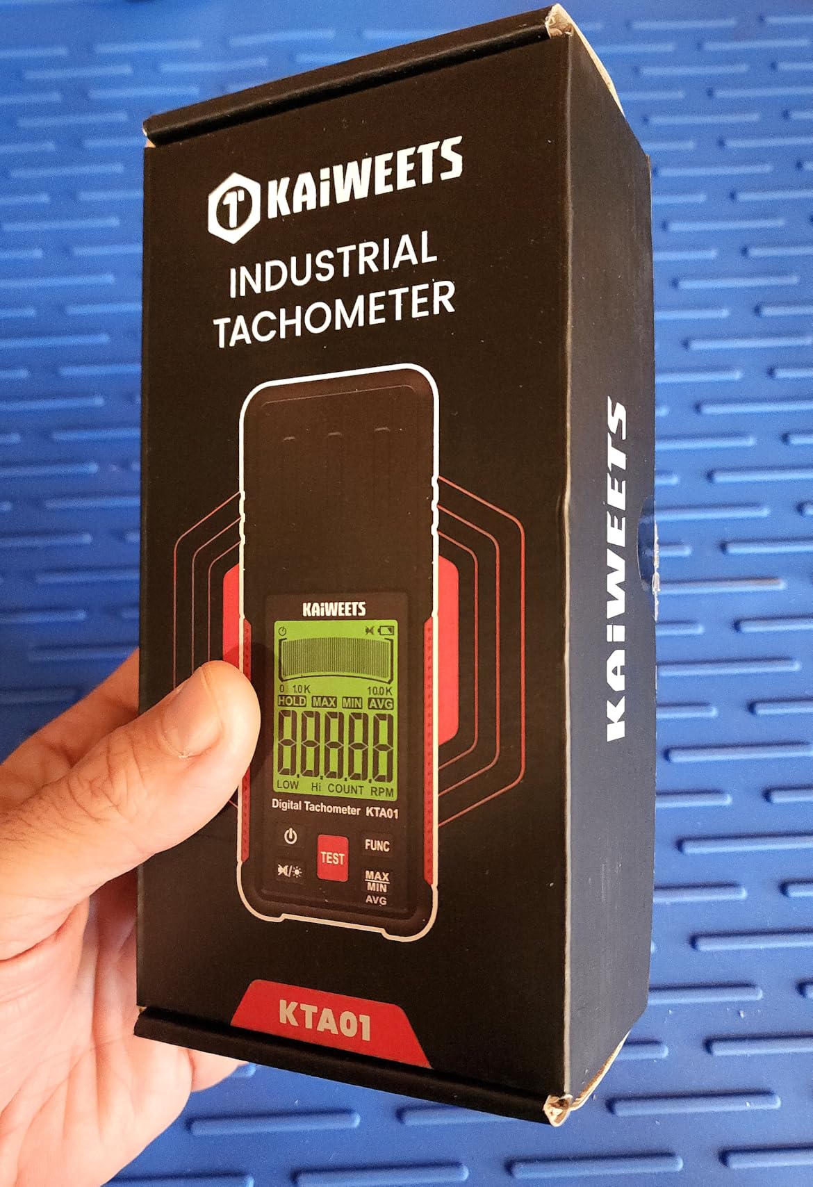 KAIWEETS Non Contact RPM Tachometer with Reflection Tape, 10-99999 RPM High Accuracy Laser Digital Tachometer with Large LCD, RPM Meter with Backlight, Data Hold, and Max/Min/AVG Function customer photo 1