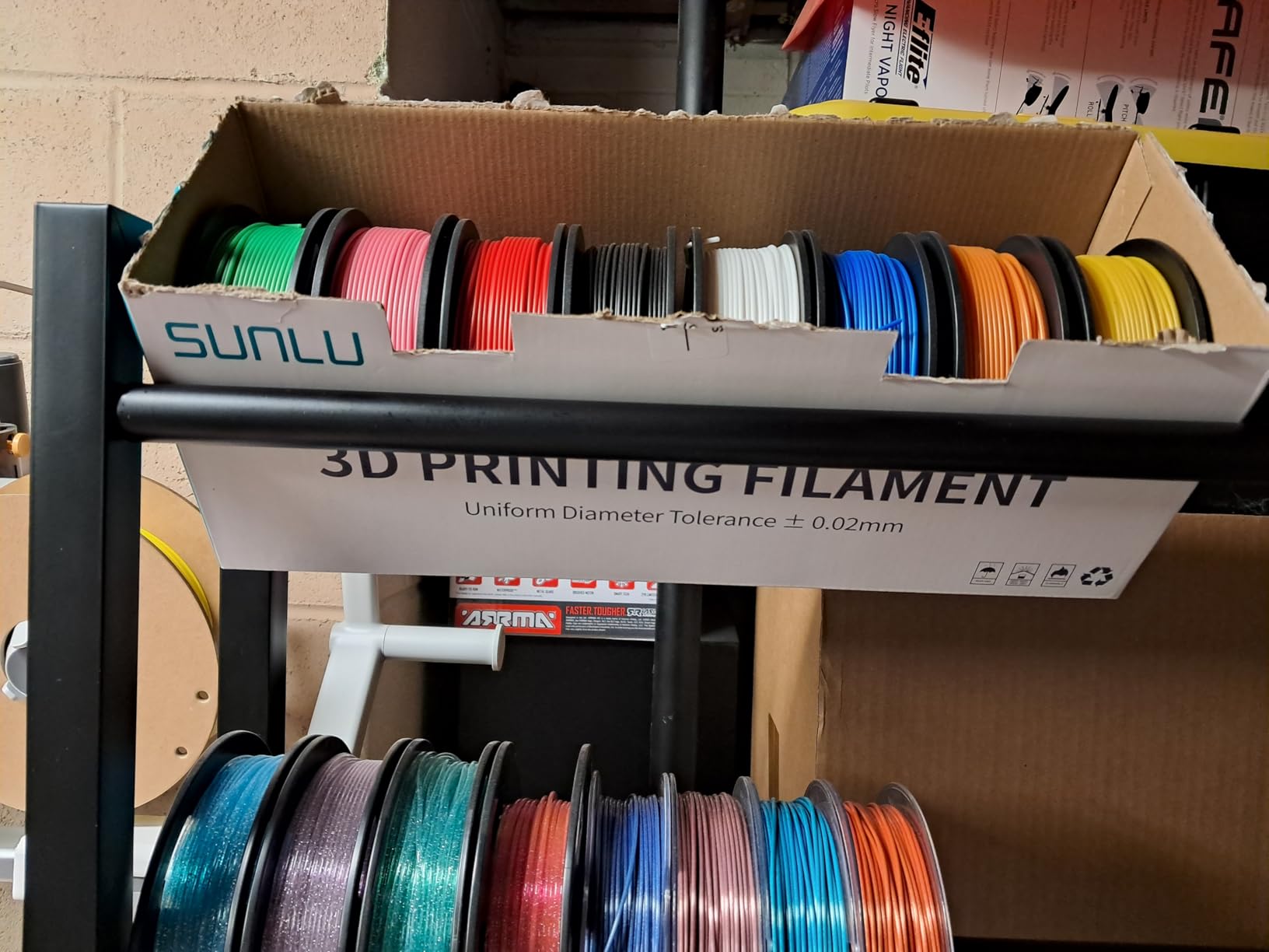 3D Printer Filament Storage Rack, Heavy-Duty 7-Tier Organizer for 3D Printing Spools, Large Capacity Holder for 3D Printing Rolls customer photo 2