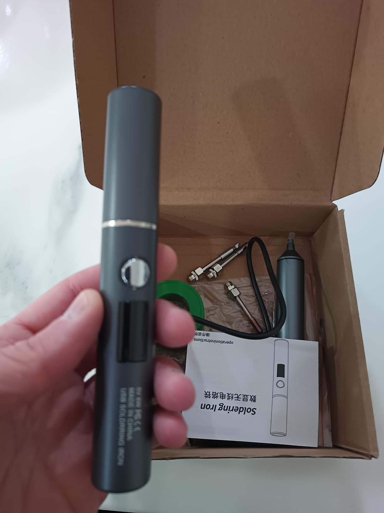 Cordless Soldering Iron Kit, Rechargeable USB-C Soldering Pen with OLED Screen, Portable Battery Powered Solder Iron for Electronics Repair, Includes 3 Tips & Lead-Free Solder Wire customer photo 1