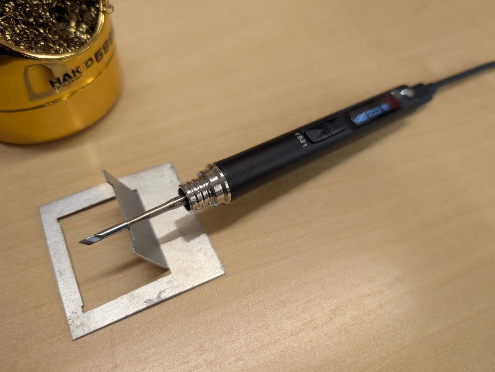 Soldering Iron Kit TS21, Front Lighting, 3 Seconds Melts Solder, Fast Heating, DC9-24V Max 100W Soldering-Iron Gun with Adjustable Temp 100-450℃, Compatible with 210 type Iron Tips customer photo 1