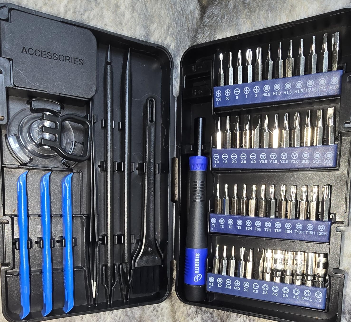 STREBITO Small Precision Screwdriver Set 64-piece with Torx, Triwing, Pentalobe, Electronics Repair Tool Kit for Computer, PC, Laptop, Macbook, Tablet, Phone, PS5, XBOX, Switch, Glass, Ring Doorbell customer photo 1