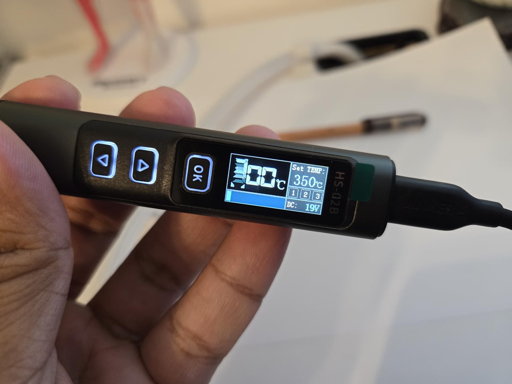 FNIRSI HS-02B 100W Portable Corded Soldering Iron Kit with Storage Case, 2S Fast Heating, 212-842°F, Pre-set 3 Groups Temperature, 3 210 Soldering Tips, Smart Soldering Iron Pen for Electronics Repair customer photo 1