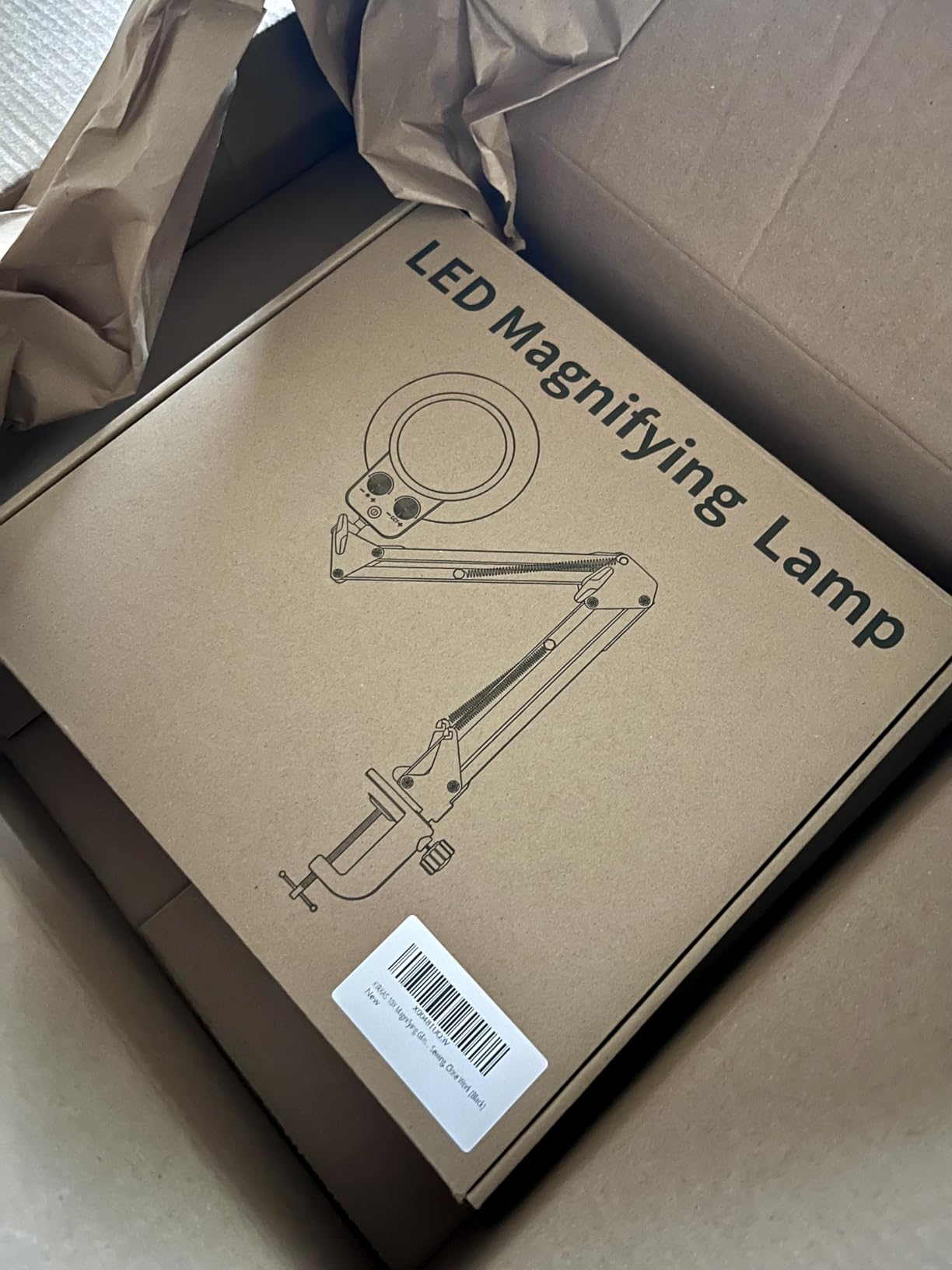 KIRKAS 12X Magnifying Glass with Light and Stand, Extra-Long Arm Magnifying Lamp Overhead Knob for Workbench Craft, Sewing, LED Lighted Magnifier Real Glass Lens Stepless Dimming and Color(35in Clamp) customer photo 1