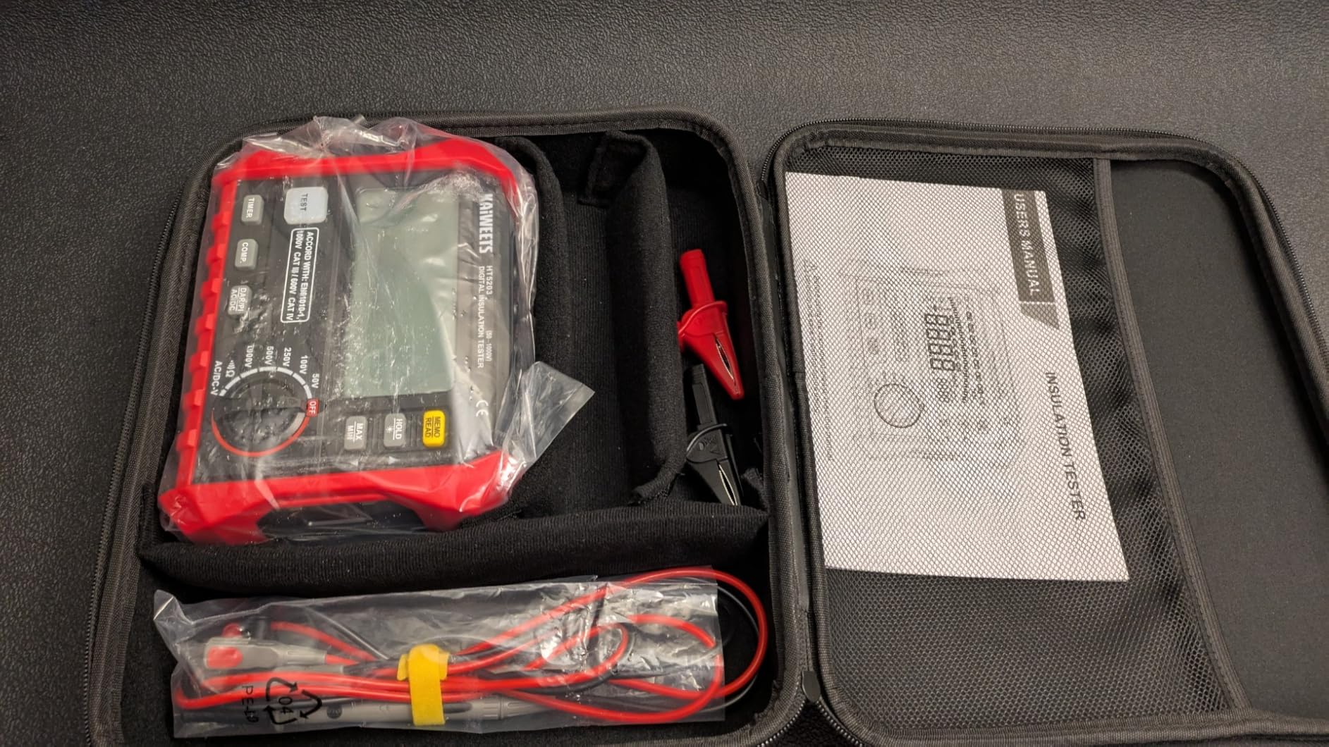 KAIWEETS Megohmmeter, Insulation Resistance Tester, Up to 100G Ohms, 50V/100V/250V/500V/1000V, One-Touch DAR/PI, with AC/DC Voltage Testing for Motors, Solar, HVAC customer photo 1