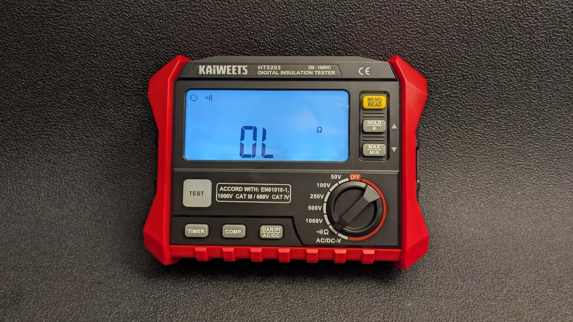 KAIWEETS Megohmmeter, Insulation Resistance Tester, Up to 100G Ohms, 50V/100V/250V/500V/1000V, One-Touch DAR/PI, with AC/DC Voltage Testing for Motors, Solar, HVAC customer photo 2