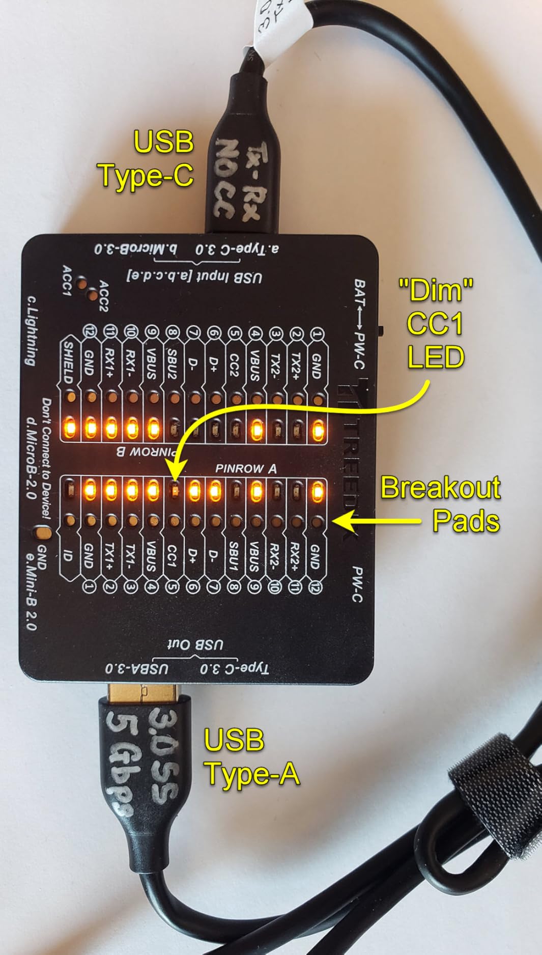 Treedix USB Cable Tester USB Cable Checker Data Wire Fast Detection for Type-C, USB-A 3.0, Micro-B 3.0, Micro-B 2.0, Mini-B 2.0, and for Lightning Cables by Checking The LEDs customer photo 1
