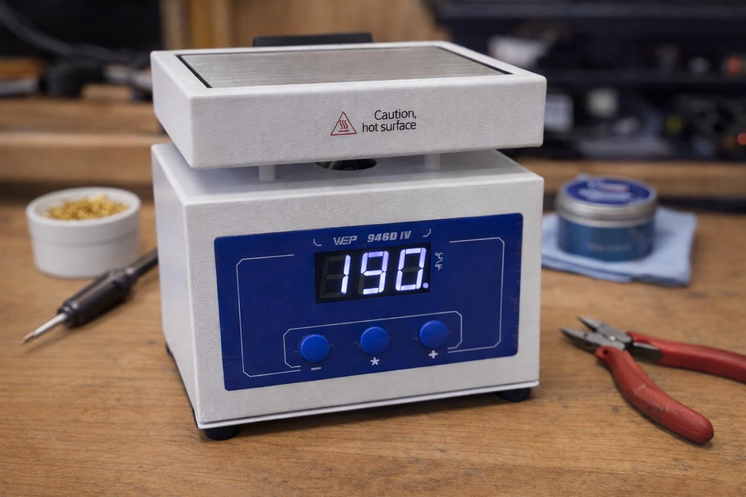 WEP 946D IV 100x50mm Small LED Soldering Hot Plate for SMD BGA Smartphone Microcomputer Rework Reflow, 210W Preheater Station with ℃/℉ Digital Temperature Control customer photo 1