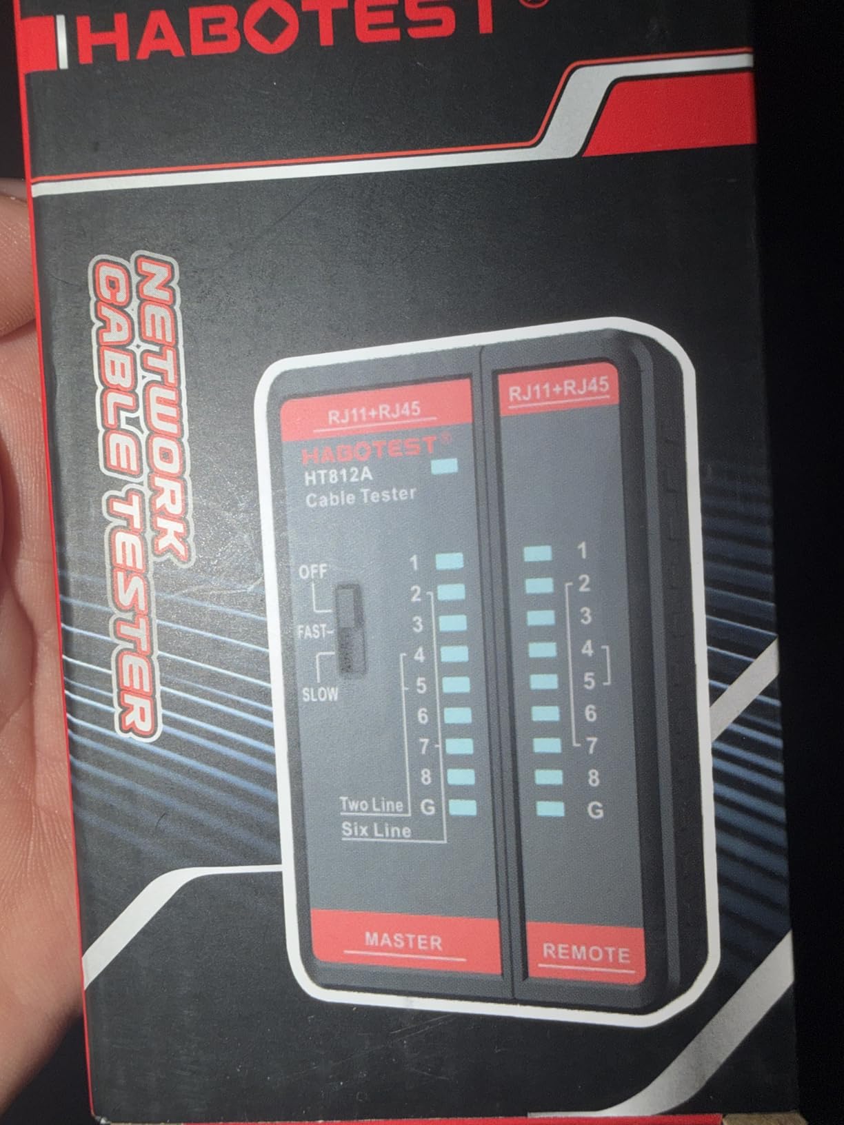 Network Ethernet Cable Tester for LAN RJ45 RJ11 CAT5 CAT5E CAT6 CAT6A CAT7, Ethernet Wire Tester Tool UTP/STP Continuity Test for Telephone Line Finder Home Repair (HT812A) customer photo 2