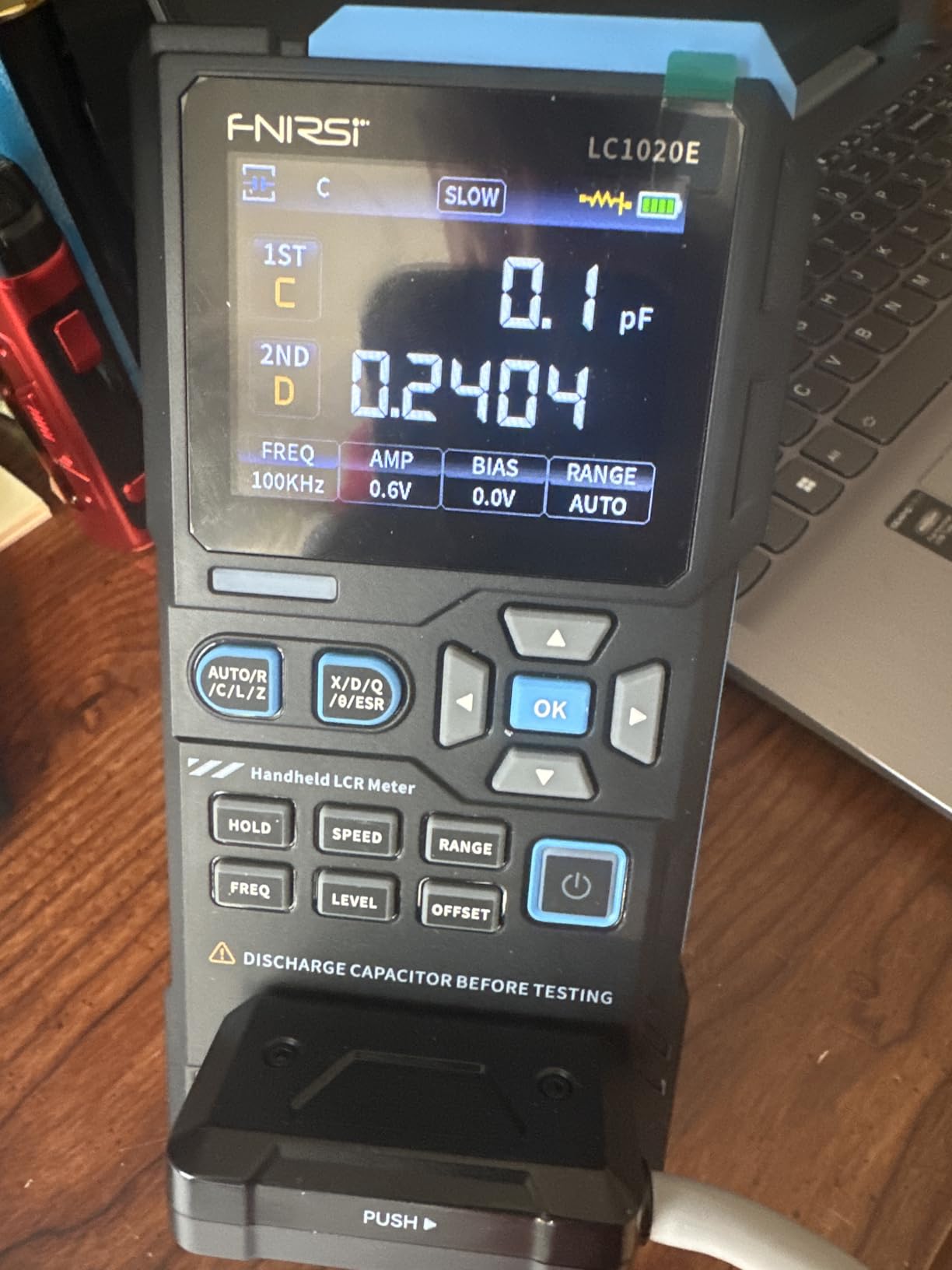 FNIRSI LC1020E 100kHz LCR Meter, 19,999 Counts Resistor Inductor Capacitor Tester, Auto Component Detect, Measures ESR/Q/D/theta/X, 2.8