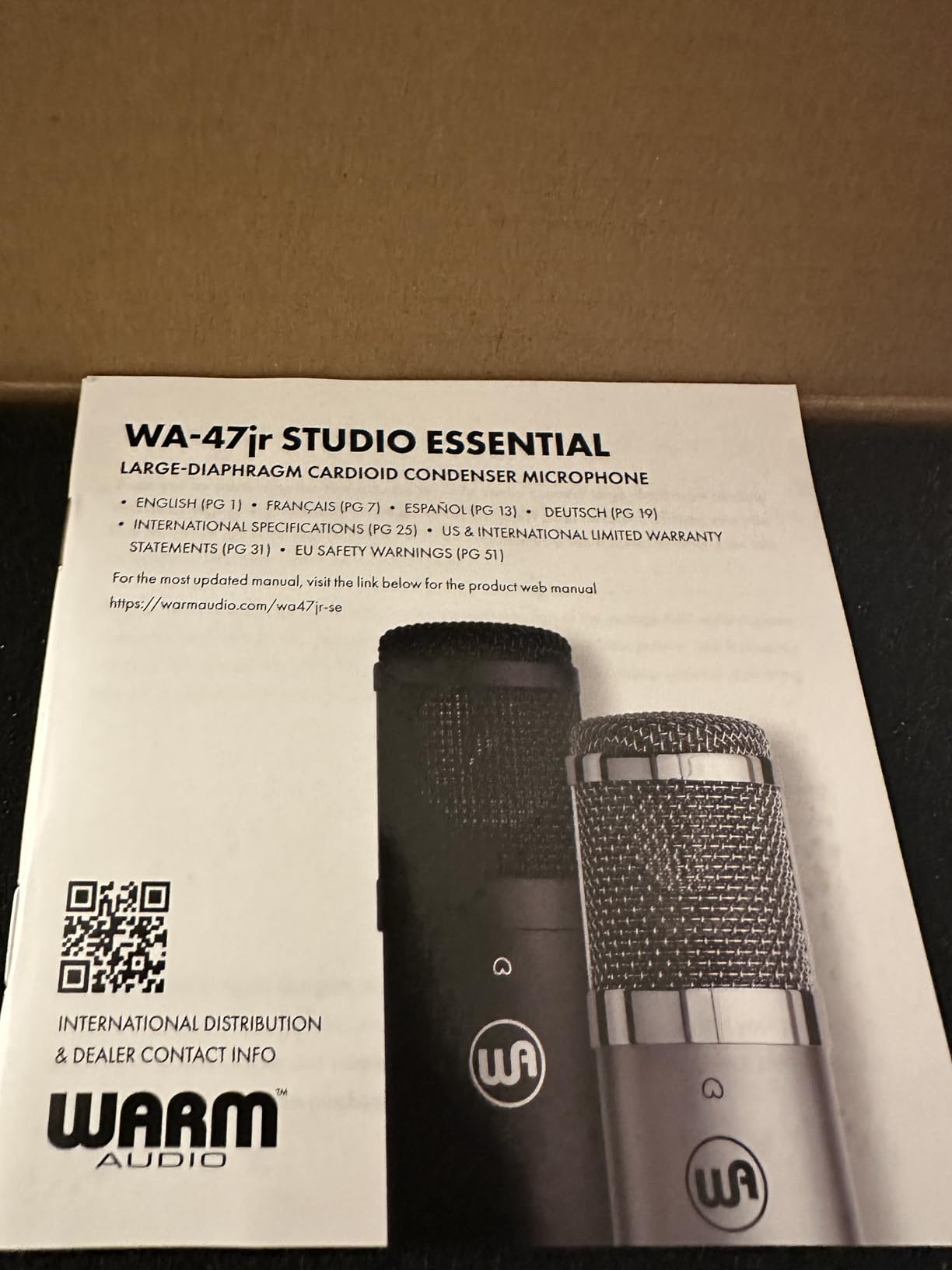 Warm Audio WA-47jr SE Large-Diaphragm Cardioid Condenser Microphone customer photo 1